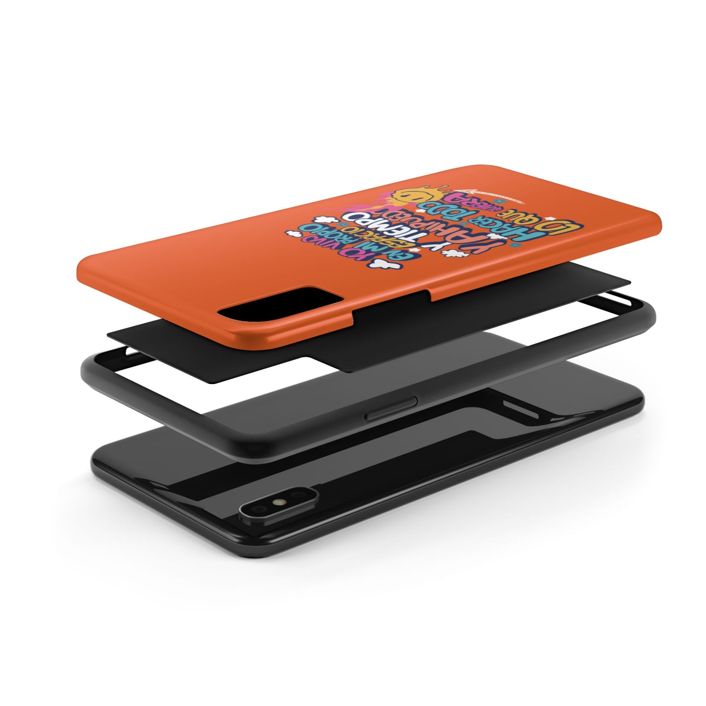 Funda para teléfono "Yo vivo en propio espacio y tiempo" - Naranja