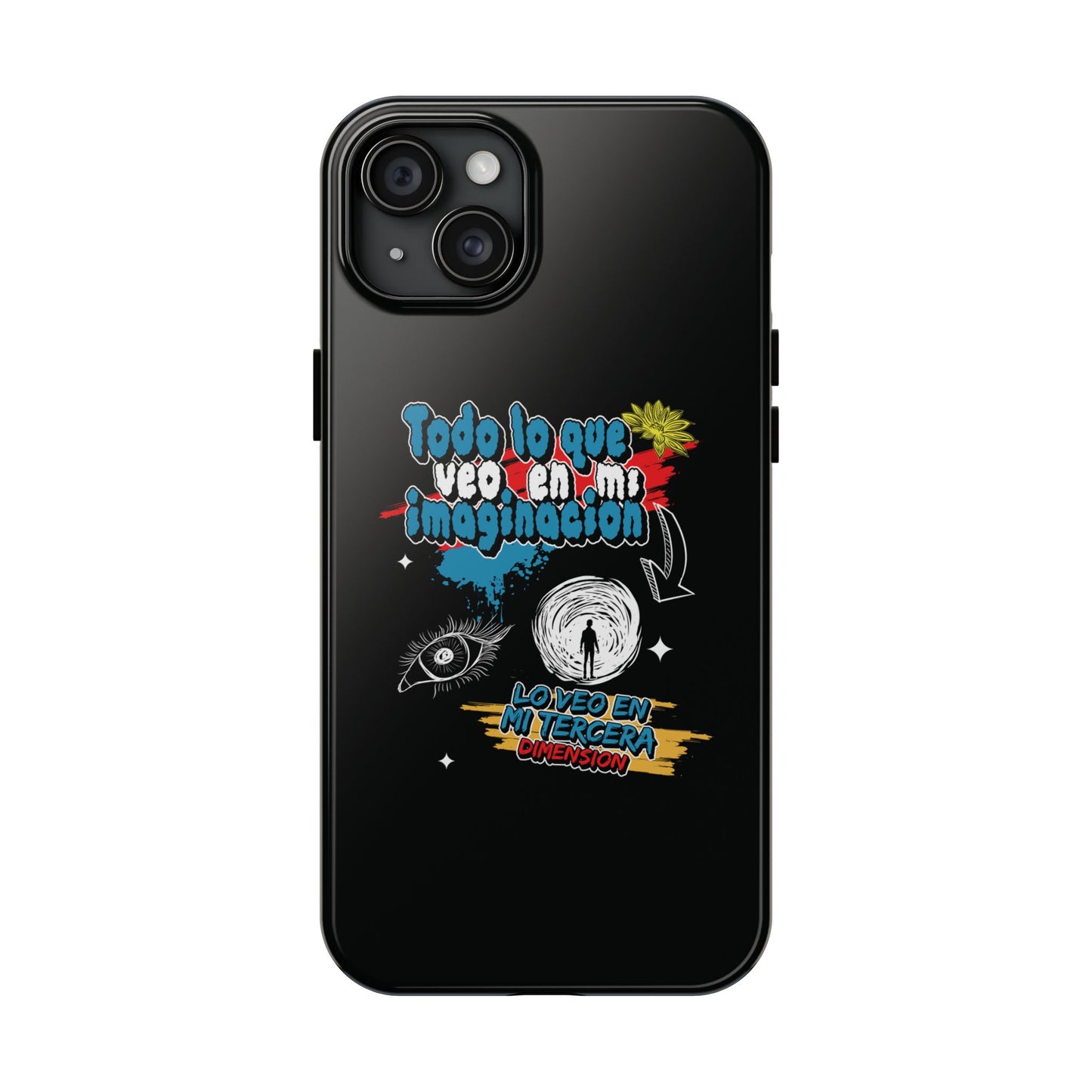 Funda para teléfono "Todo lo que veo en mi imaginación" - Negro