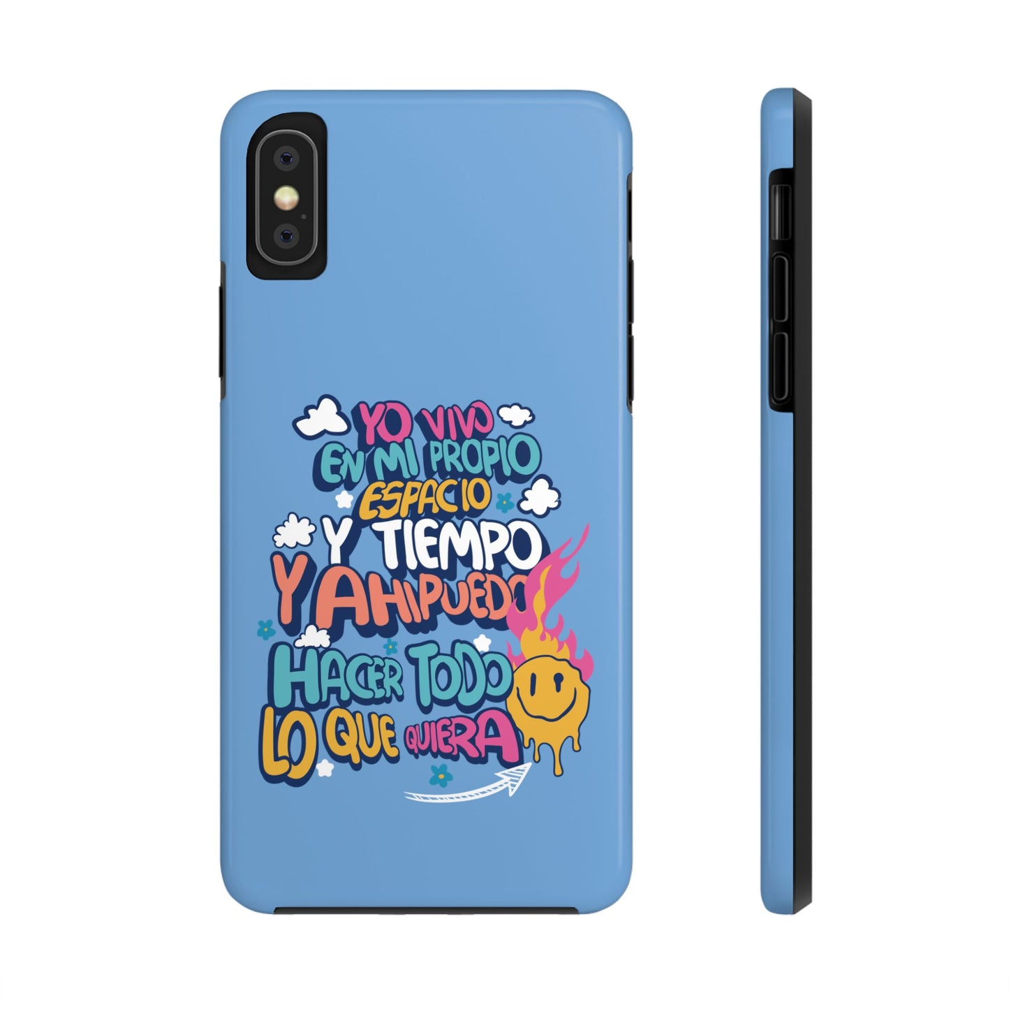 Funda para teléfono "Yo vivo en propio espacio y tiempo" - Celeste