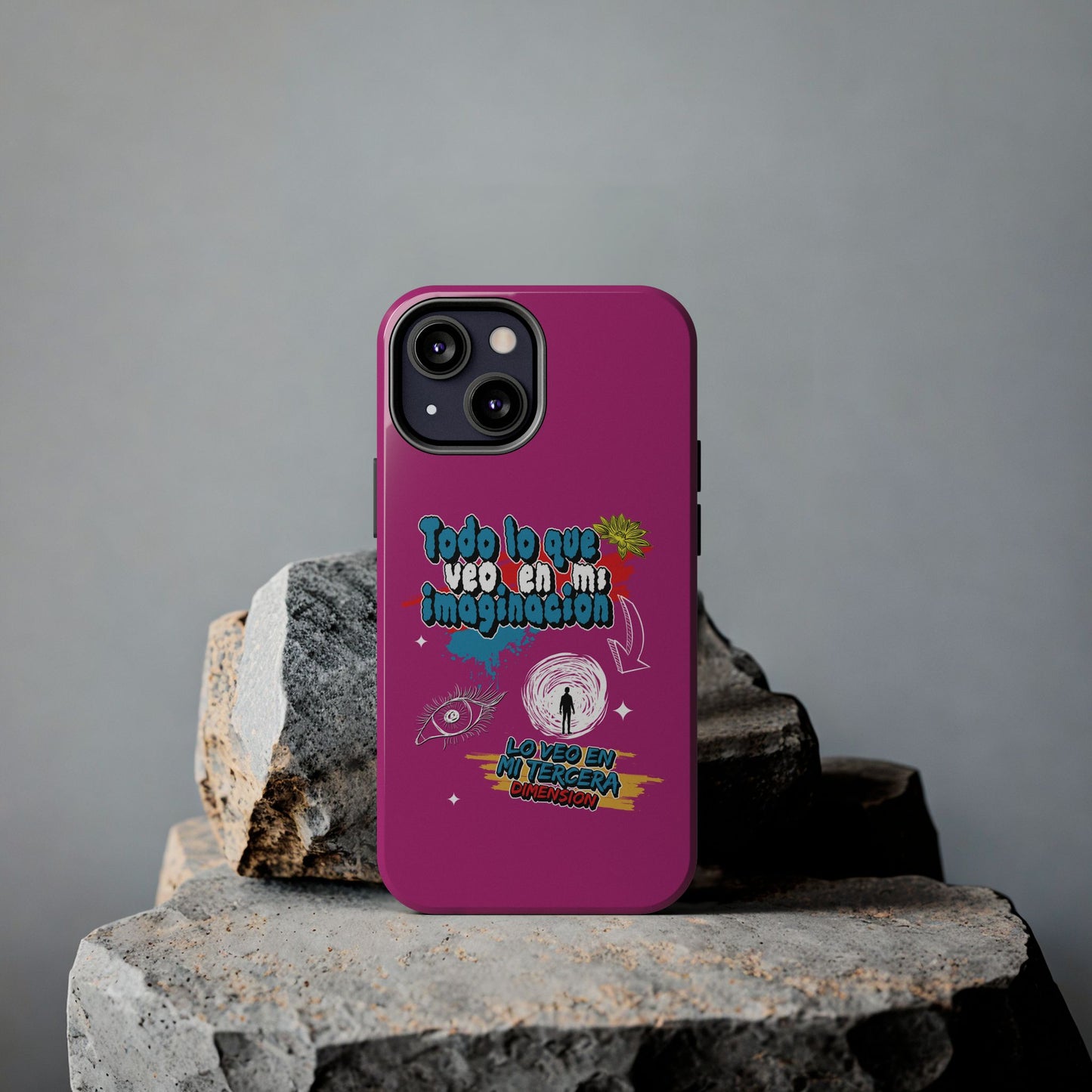 Funda para teléfono "Todo lo que veo en mi imaginación" - Fucsia