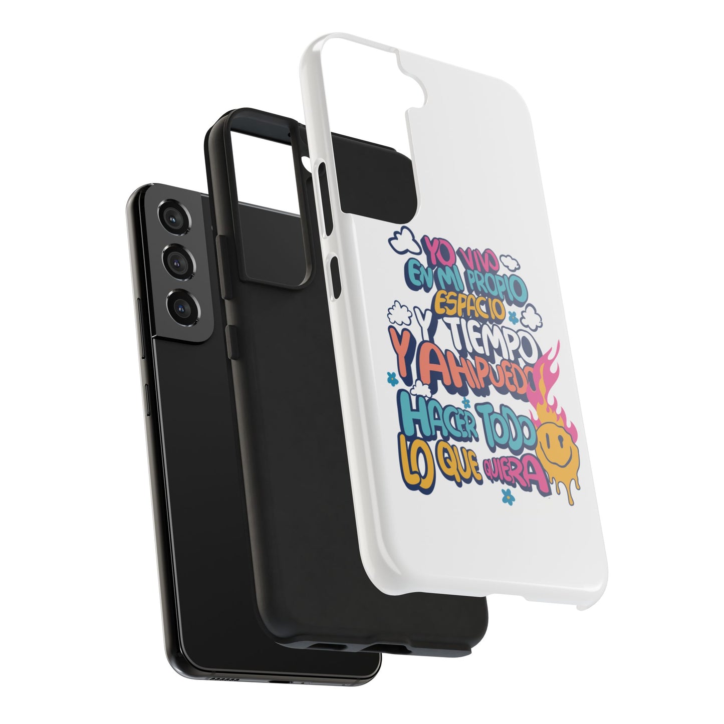Funda para teléfono "Yo vivo en propio espacio y tiempo" - Blanco