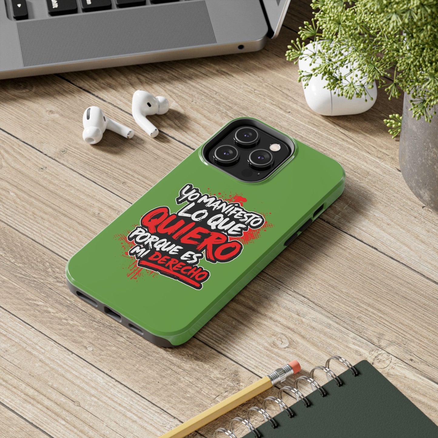 Funda para teléfono "Yo manifiesto lo que quiero" - Verde