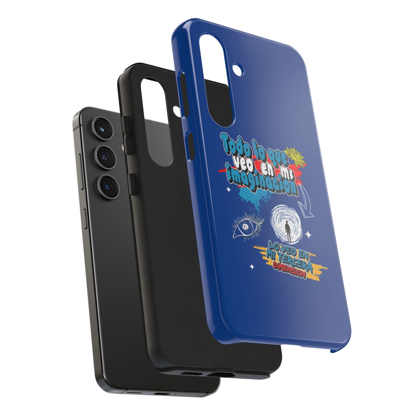 Funda para teléfono "Todo lo que veo en mi imaginación" - Azul