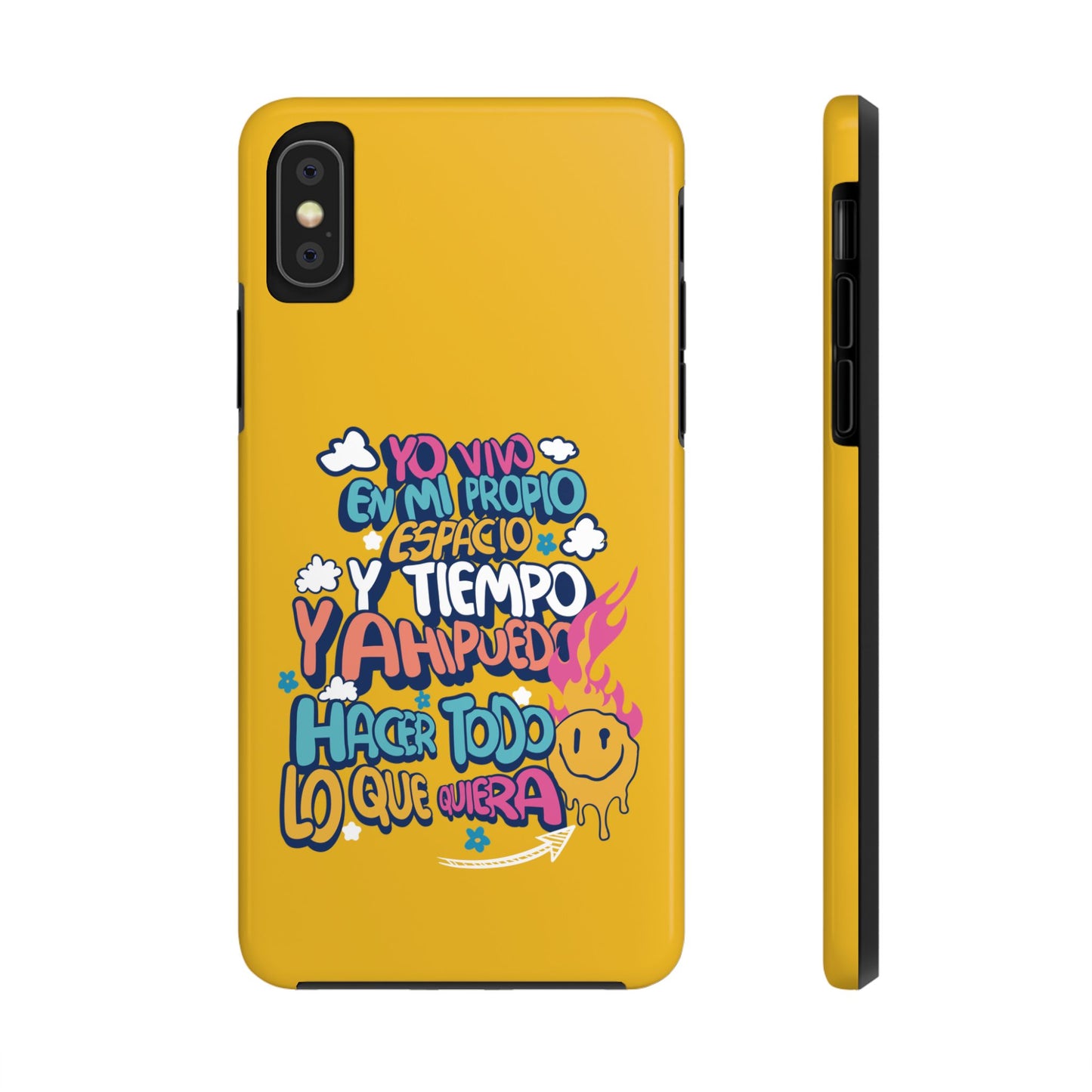 Funda para teléfono "Yo vivo en propio espacio y tiempo" - Amarillo