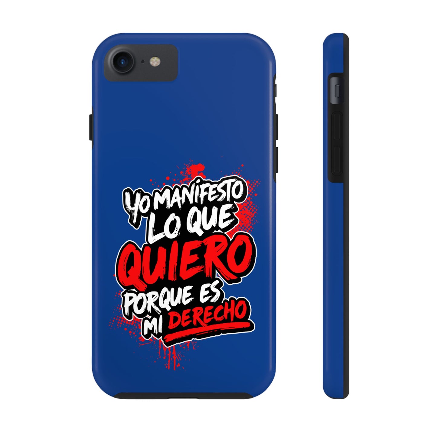 Funda para teléfono "Yo manifiesto lo que quiero" - Azul