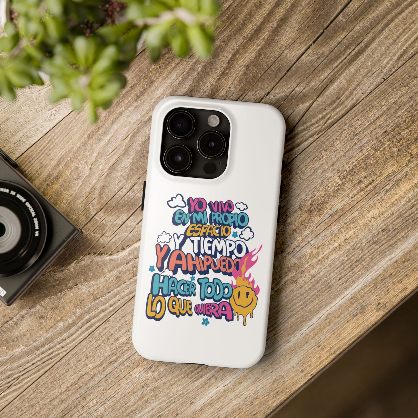 Funda para teléfono "Yo vivo en propio espacio y tiempo" - Blanco