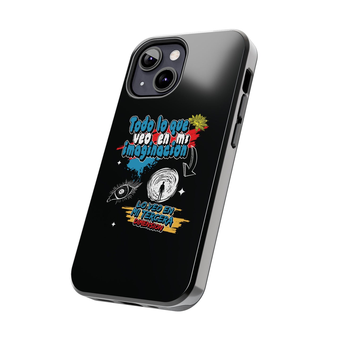Funda para teléfono "Todo lo que veo en mi imaginación" - Negro