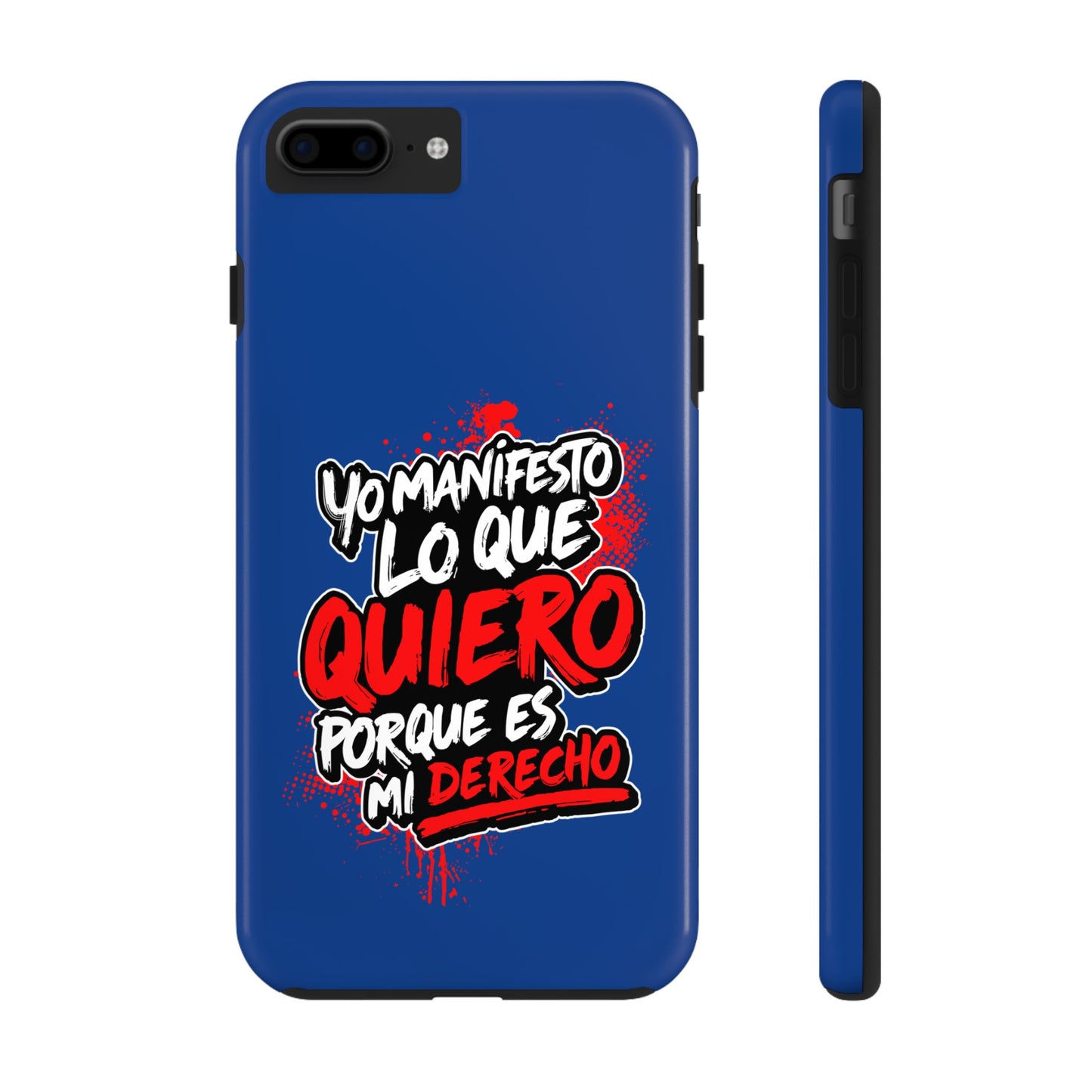 Funda para teléfono "Yo manifiesto lo que quiero" - Azul