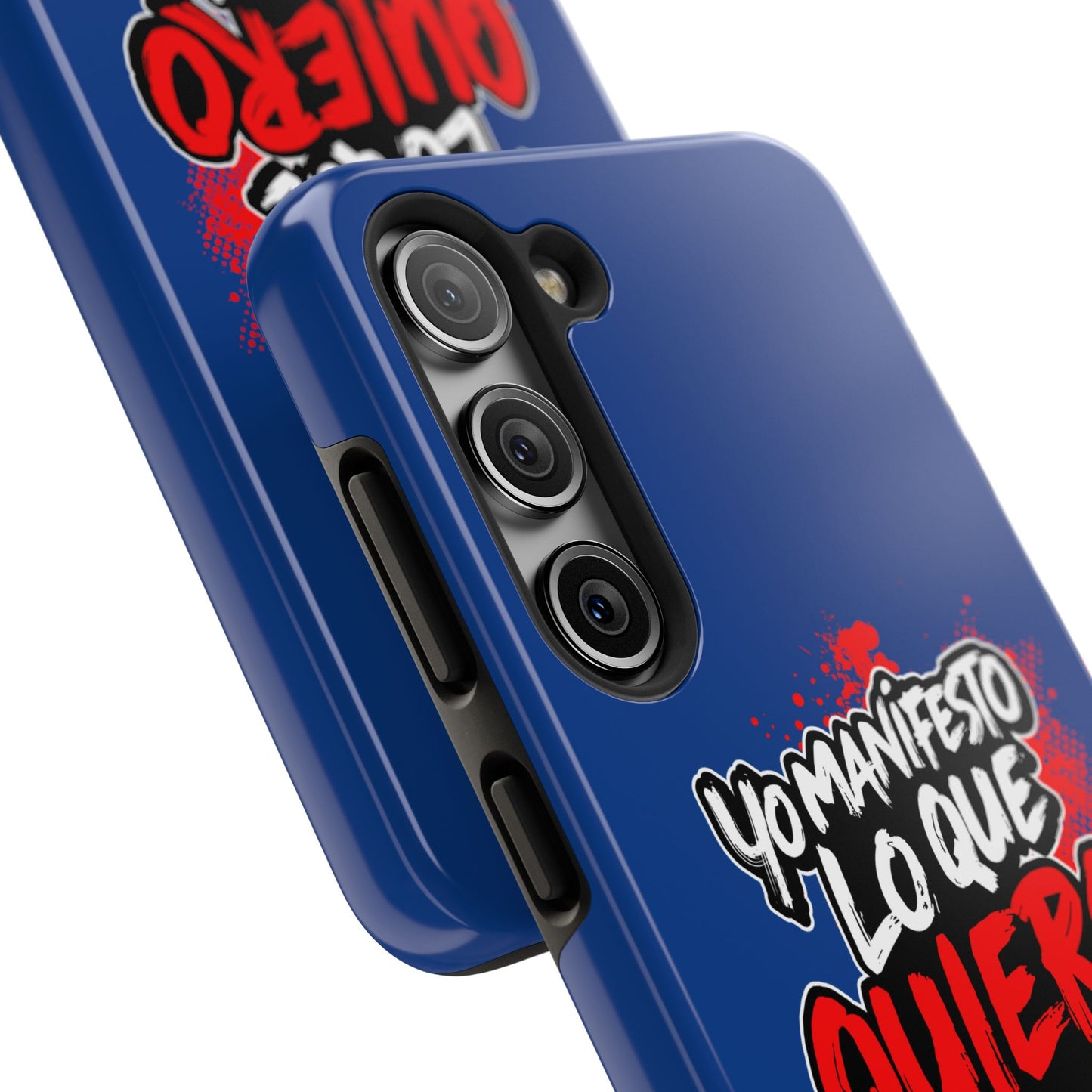 Funda para teléfono "Yo manifiesto lo que quiero" - Azul