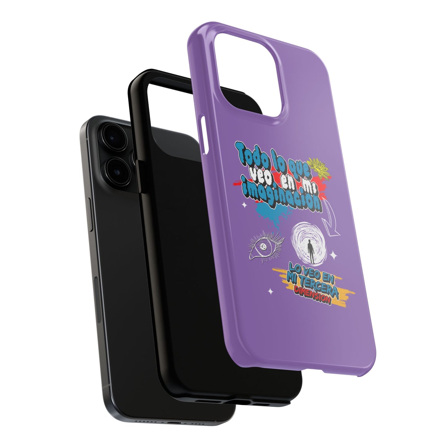 Funda para teléfono "Todo lo que veo en mi imaginación" - Lila