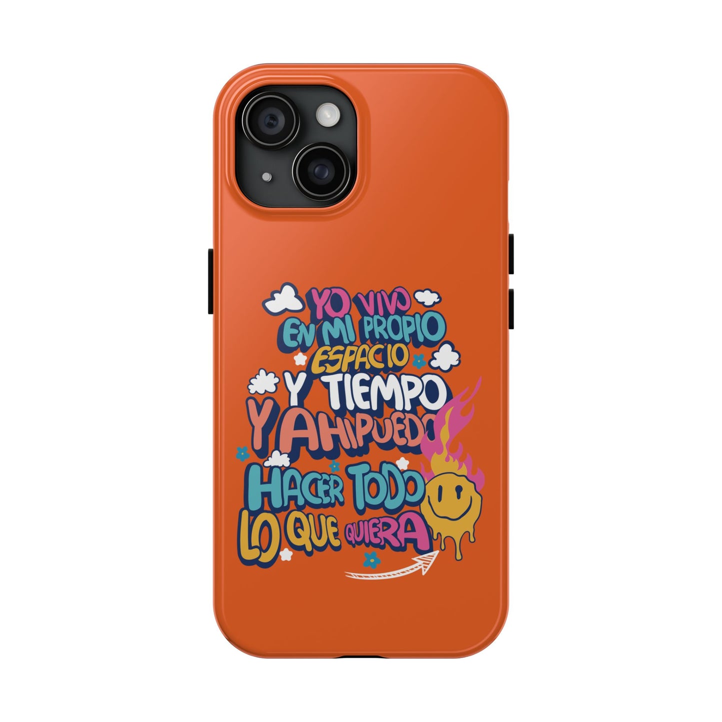 Funda para teléfono "Yo vivo en propio espacio y tiempo" - Naranja