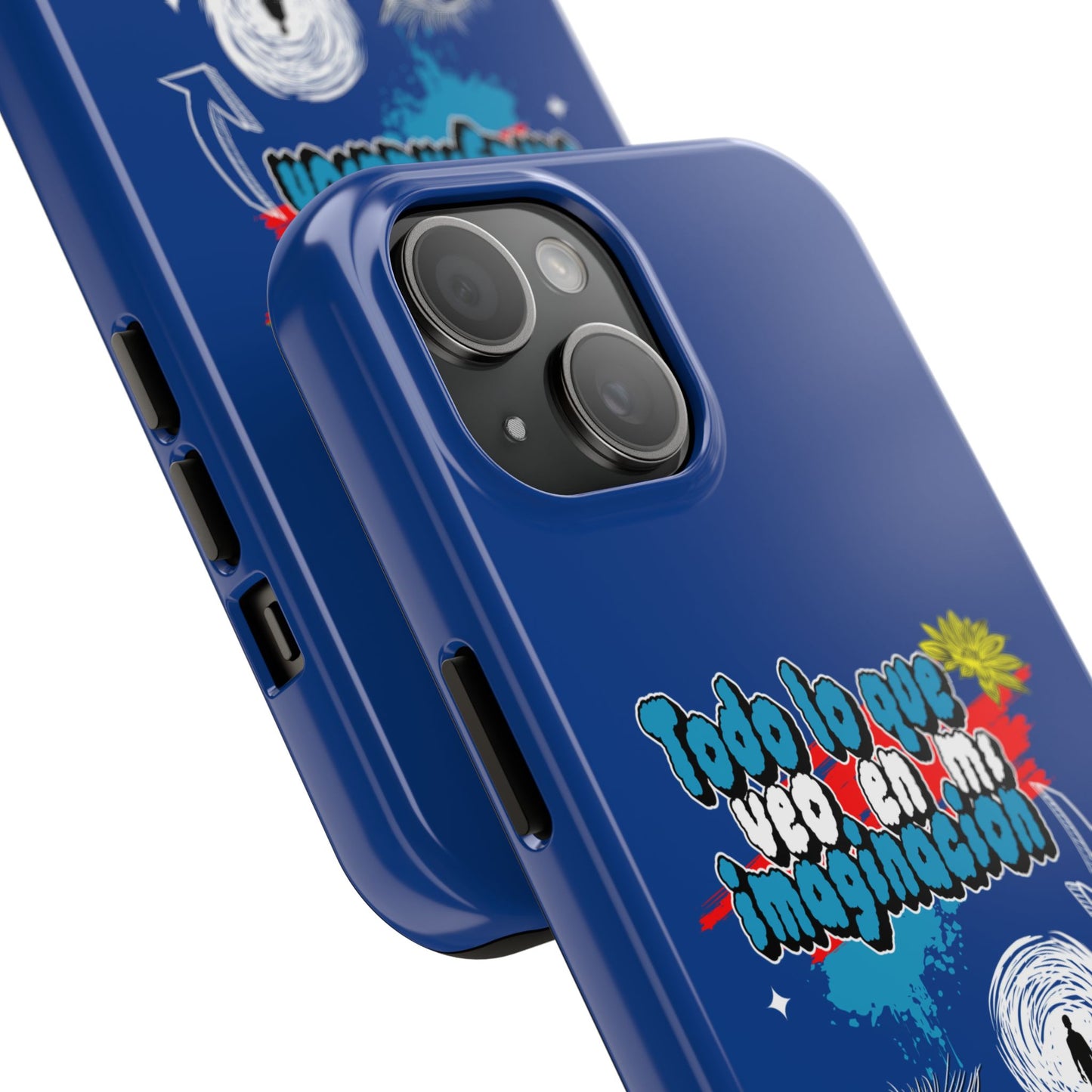 Funda para teléfono "Todo lo que veo en mi imaginación" - Azul