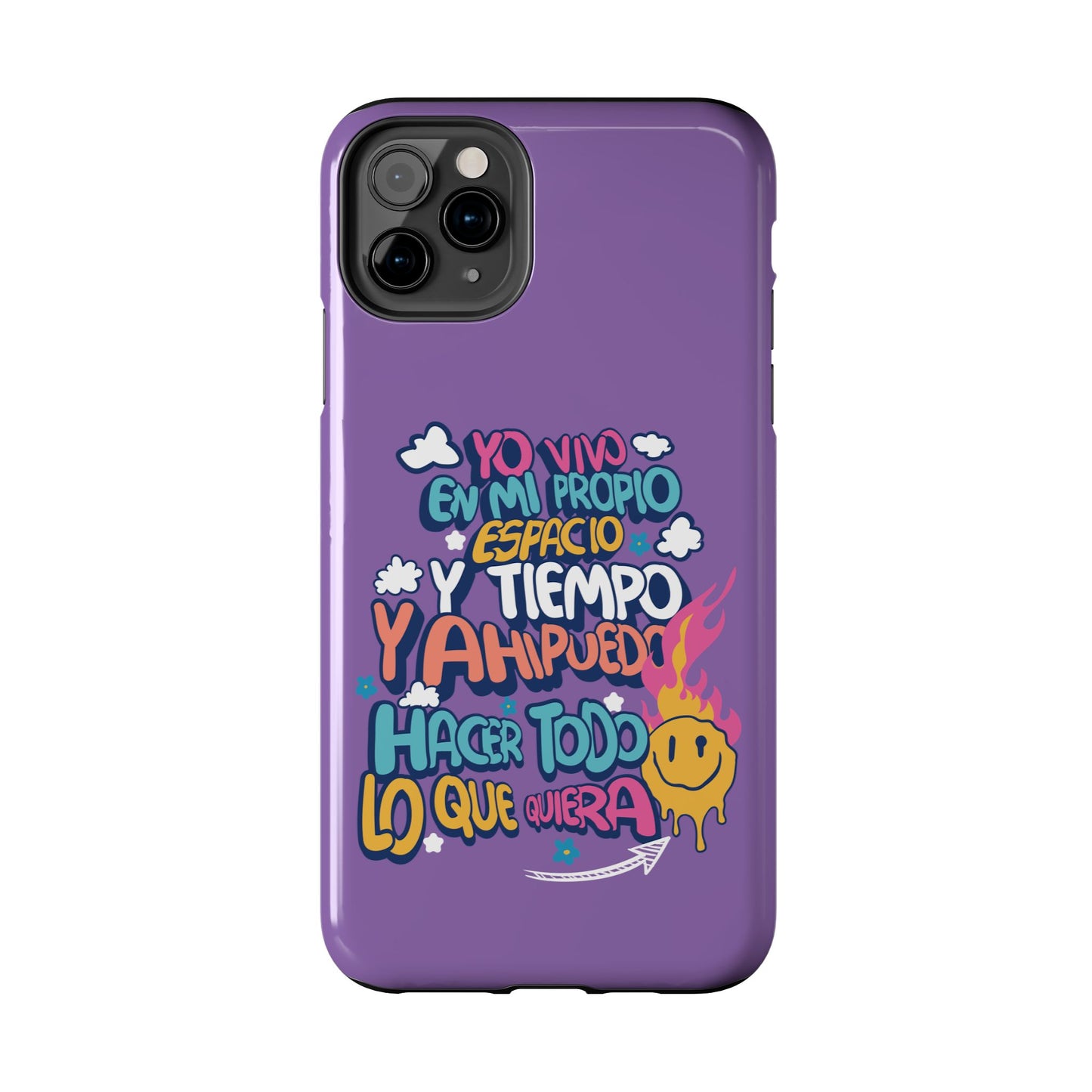 Funda para teléfono "Yo vivo en propio espacio y tiempo" - Lila