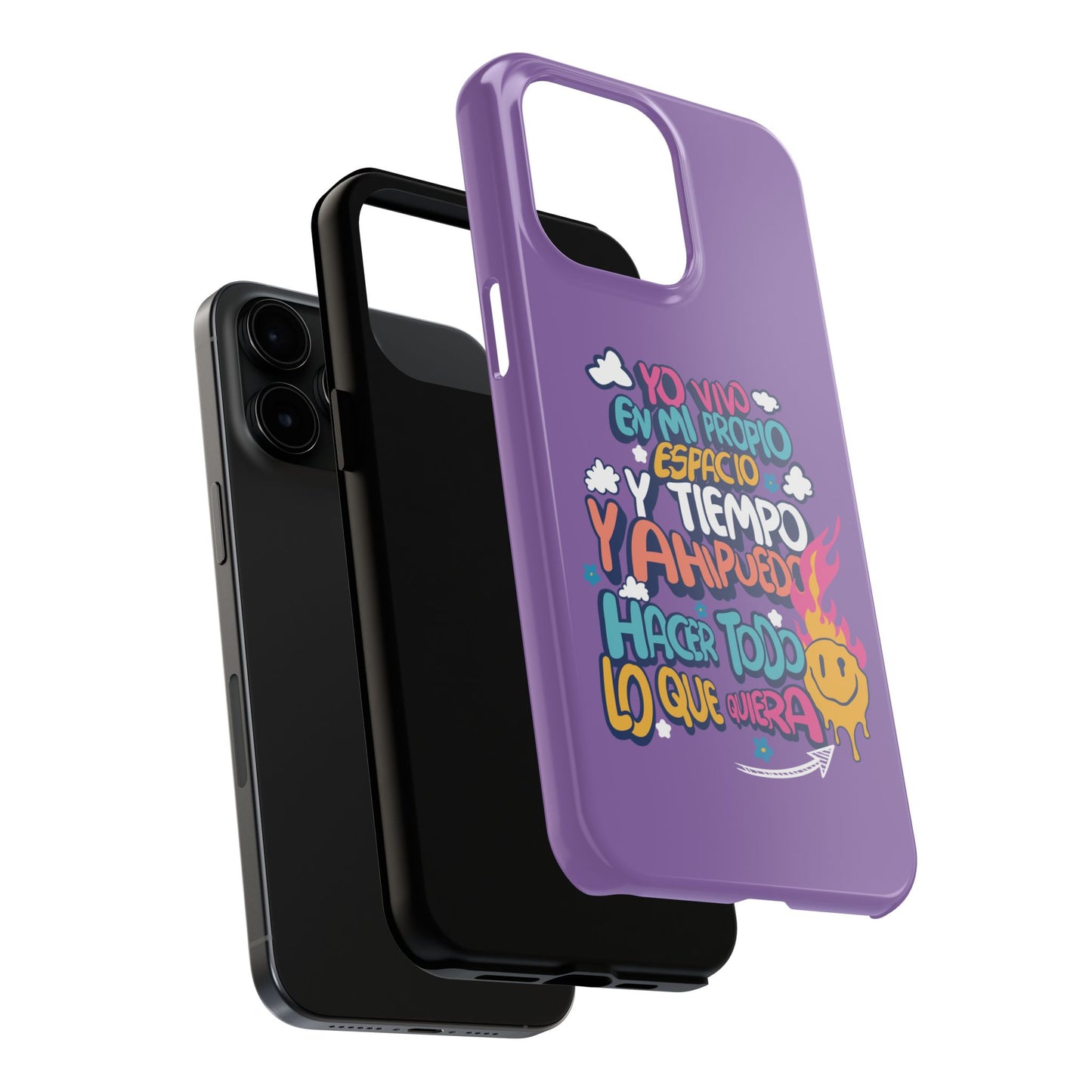 Funda para teléfono "Yo vivo en propio espacio y tiempo" - Lila