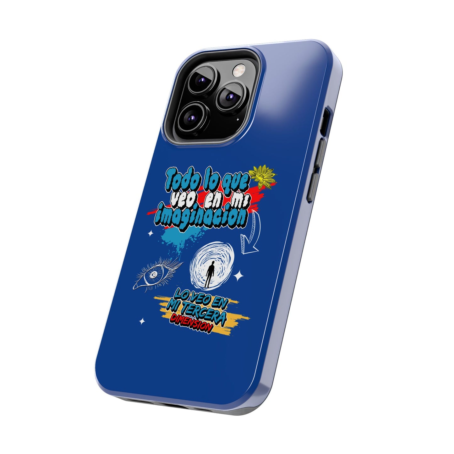 Funda para teléfono "Todo lo que veo en mi imaginación" - Azul