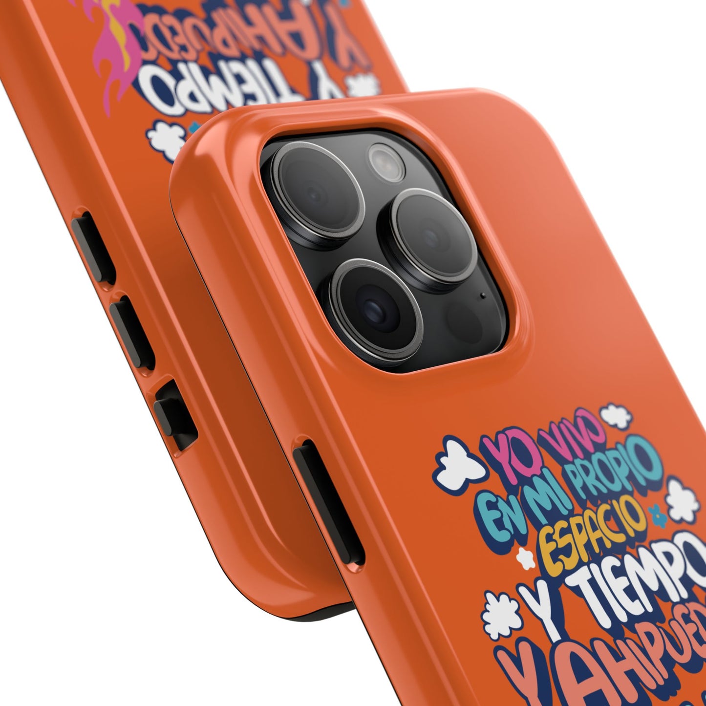 Funda para teléfono "Yo vivo en propio espacio y tiempo" - Naranja