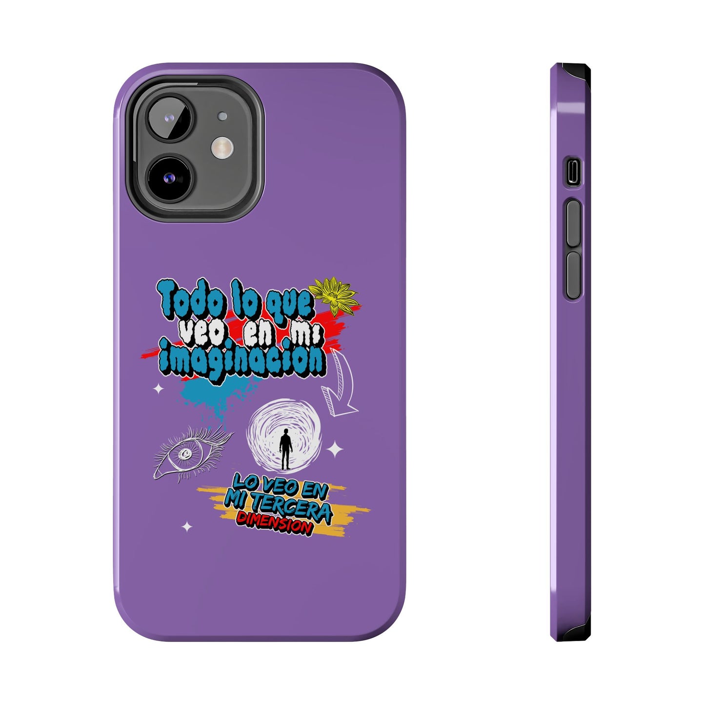 Funda para teléfono "Todo lo que veo en mi imaginación" - Lila