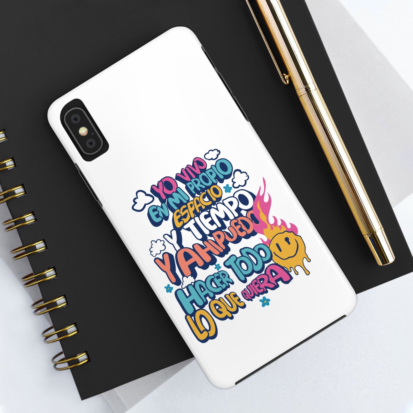 Funda para teléfono "Yo vivo en propio espacio y tiempo" - Blanco
