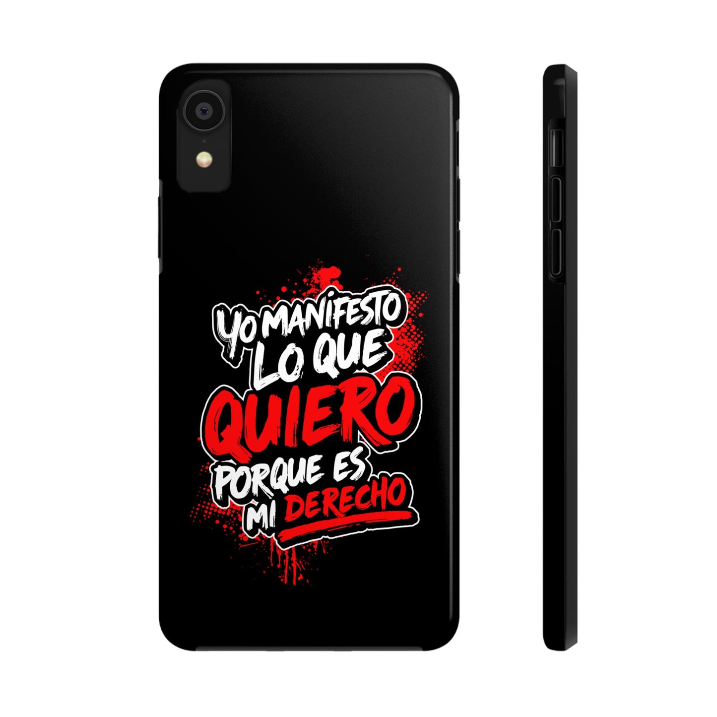 Funda para teléfono "Yo manifiesto lo que quiero" - Negro