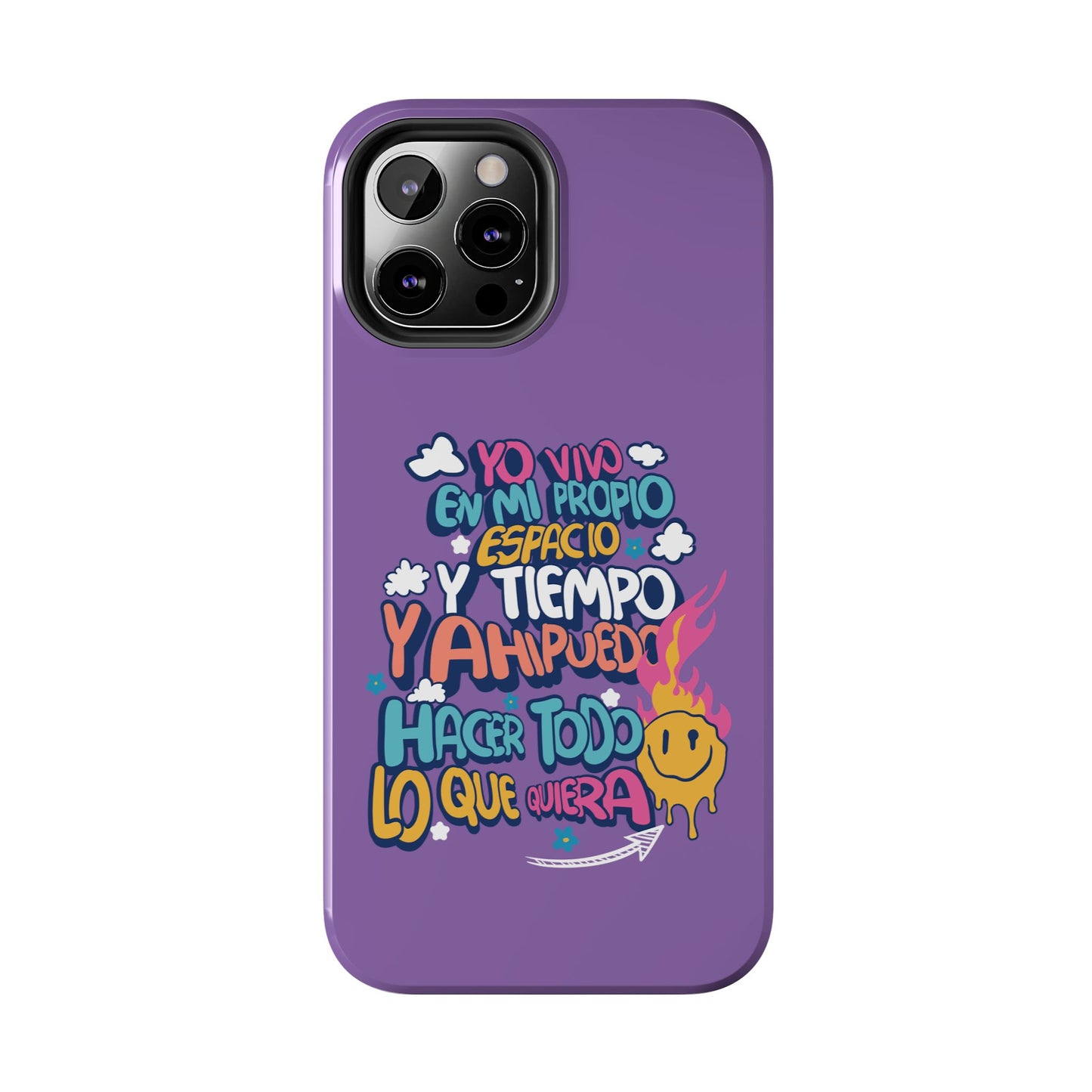 Funda para teléfono "Yo vivo en propio espacio y tiempo" - Lila
