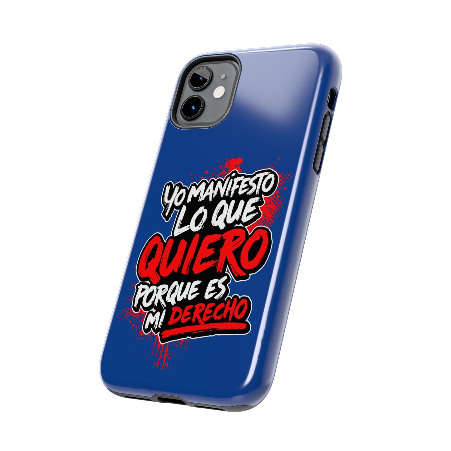 Funda para teléfono "Yo manifiesto lo que quiero" - Azul