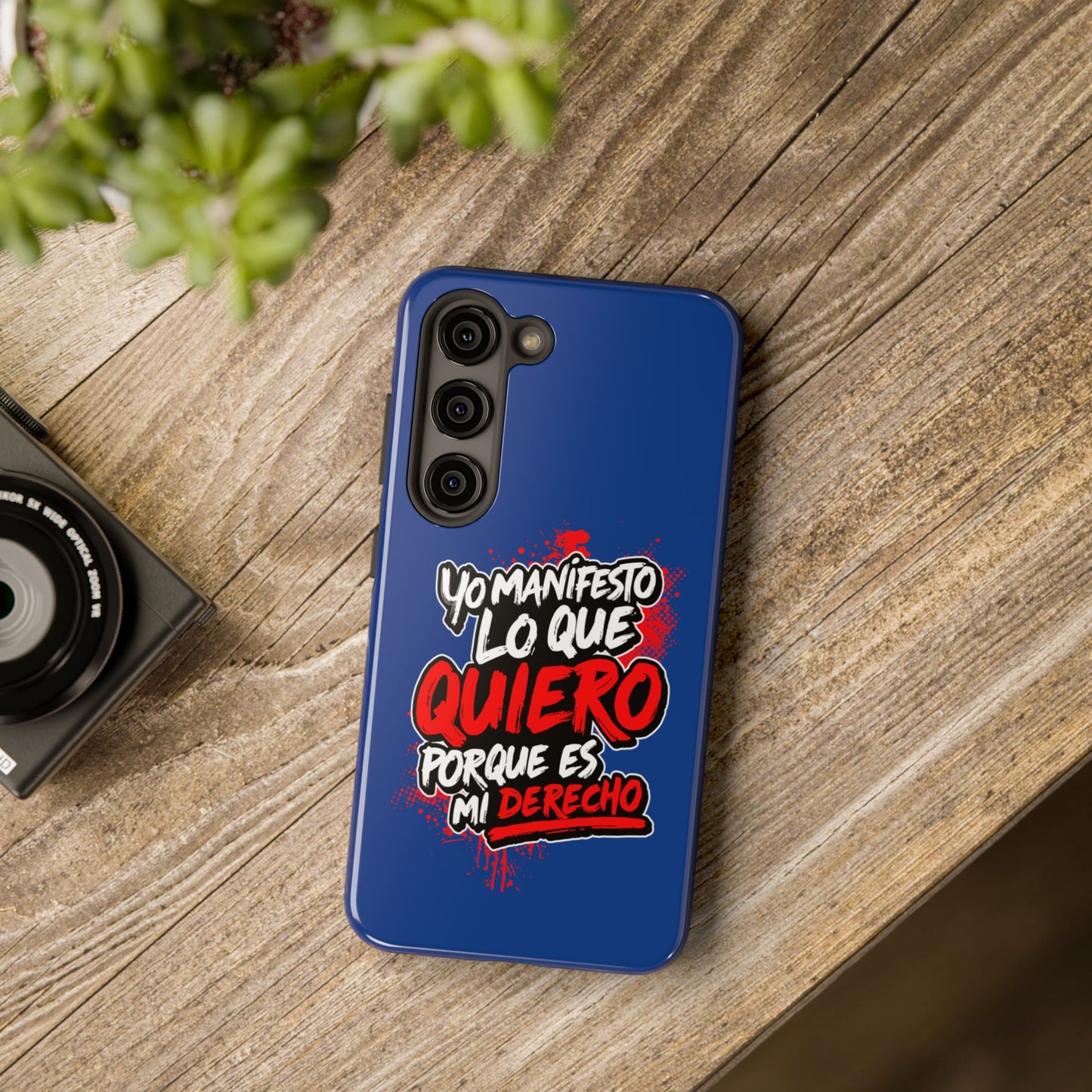 Funda para teléfono "Yo manifiesto lo que quiero" - Azul
