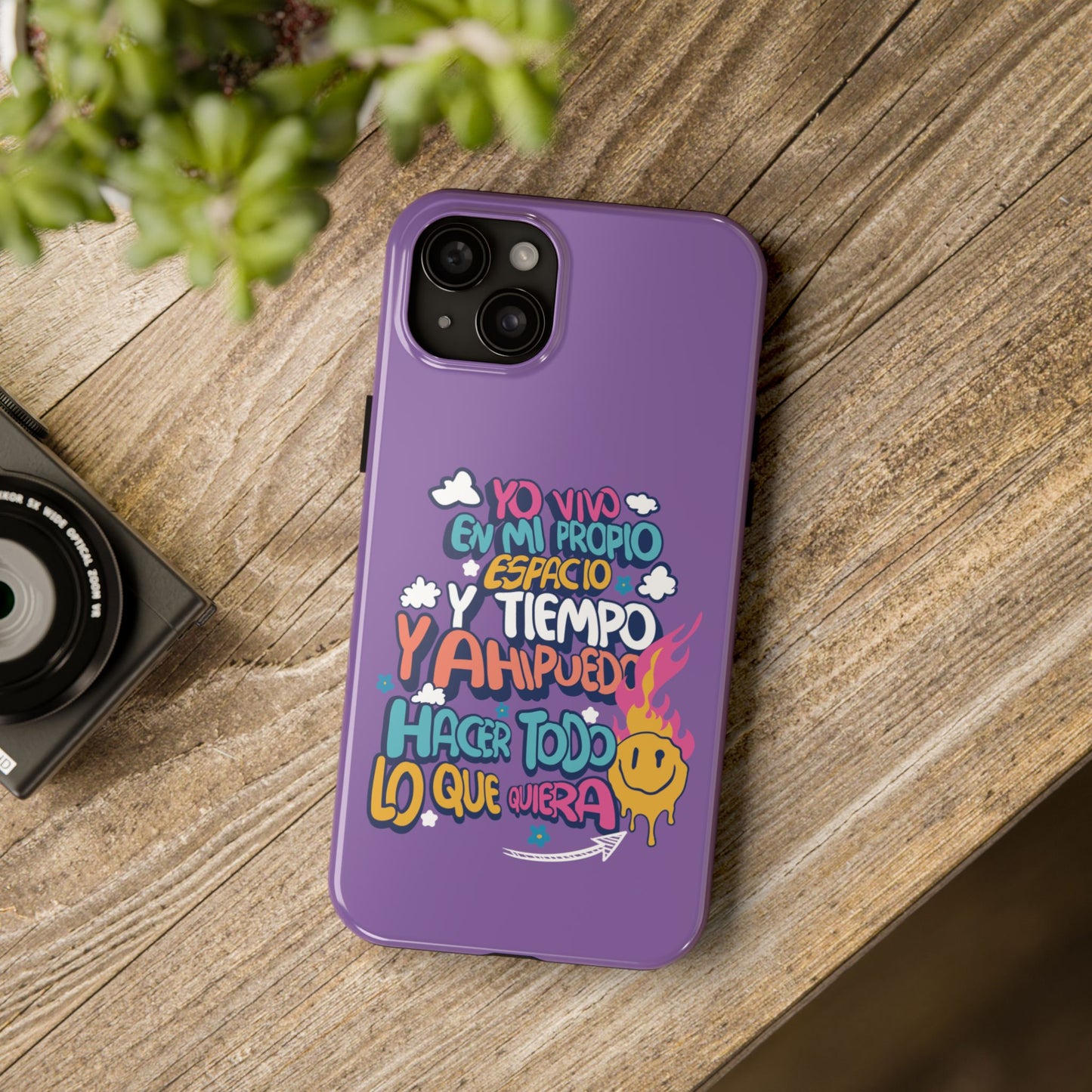 Funda para teléfono "Yo vivo en propio espacio y tiempo" - Lila