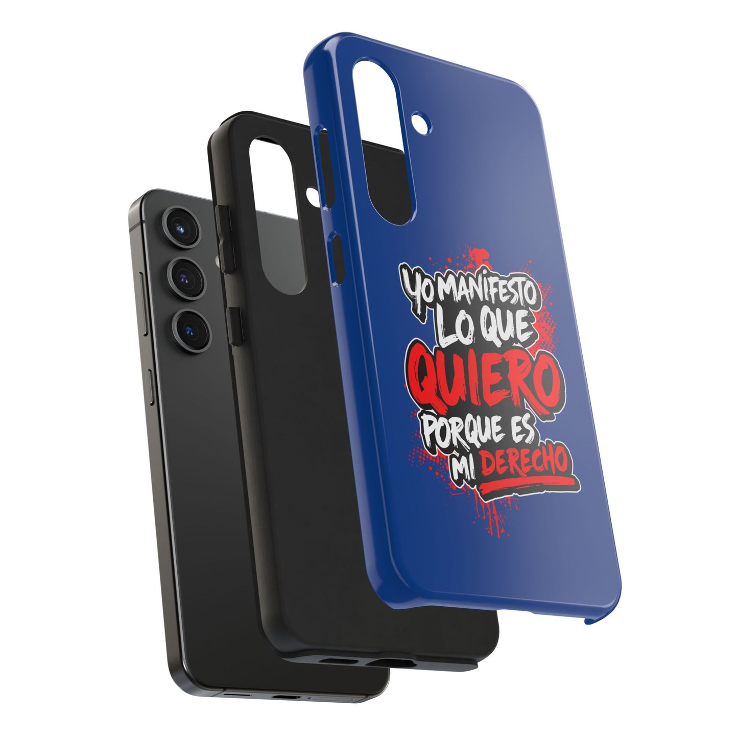Funda para teléfono "Yo manifiesto lo que quiero" - Azul