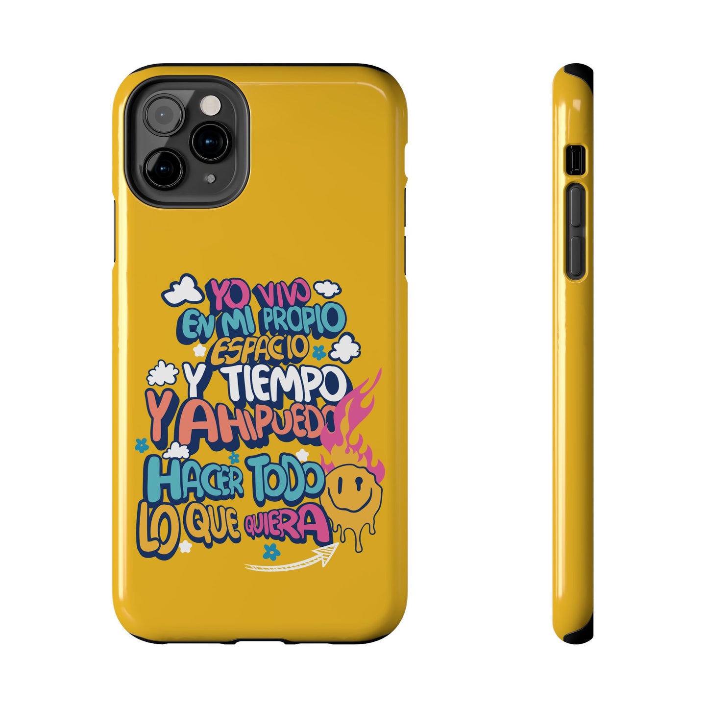 Funda para teléfono "Yo vivo en propio espacio y tiempo" - Amarillo
