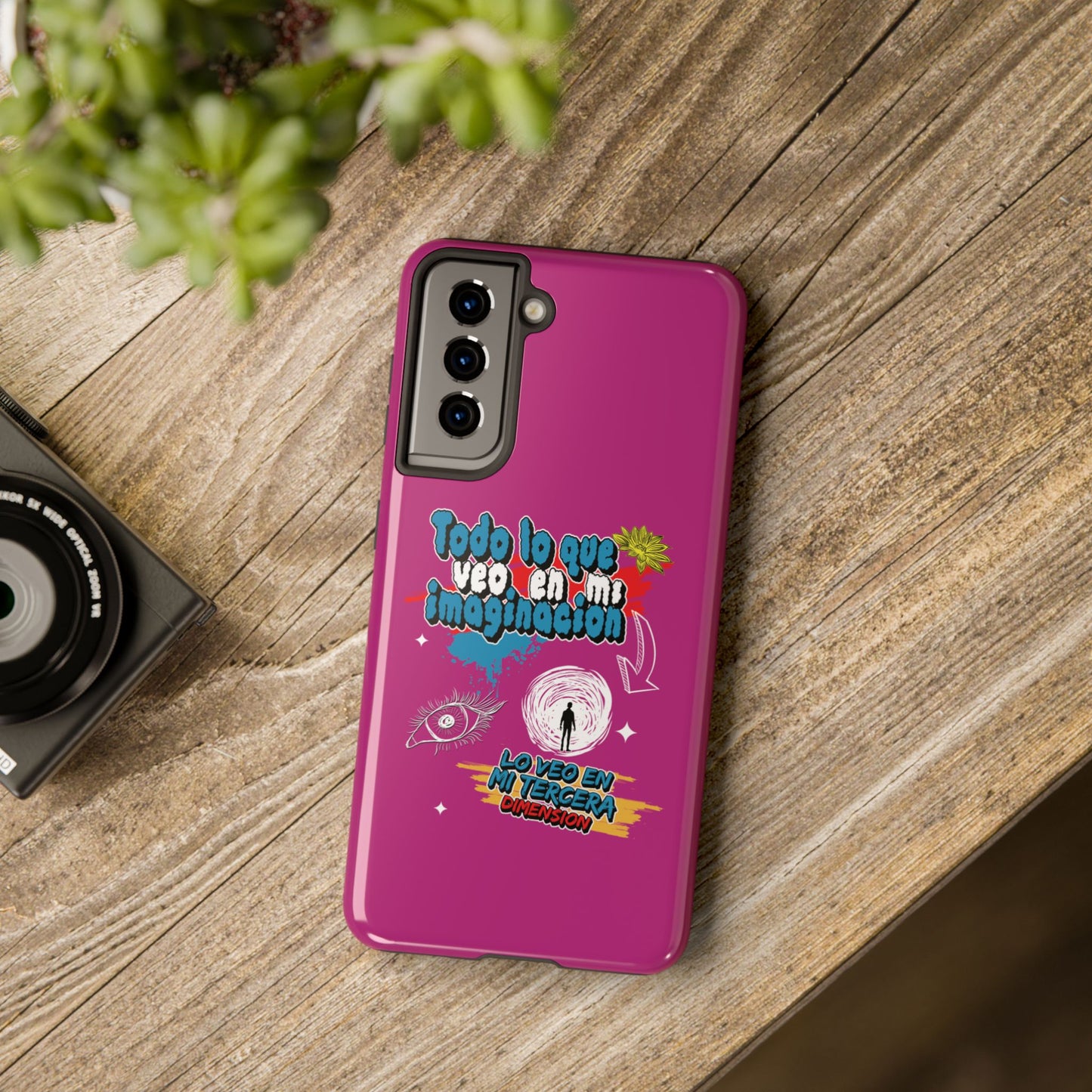 Funda para teléfono "Todo lo que veo en mi imaginación" - Fucsia