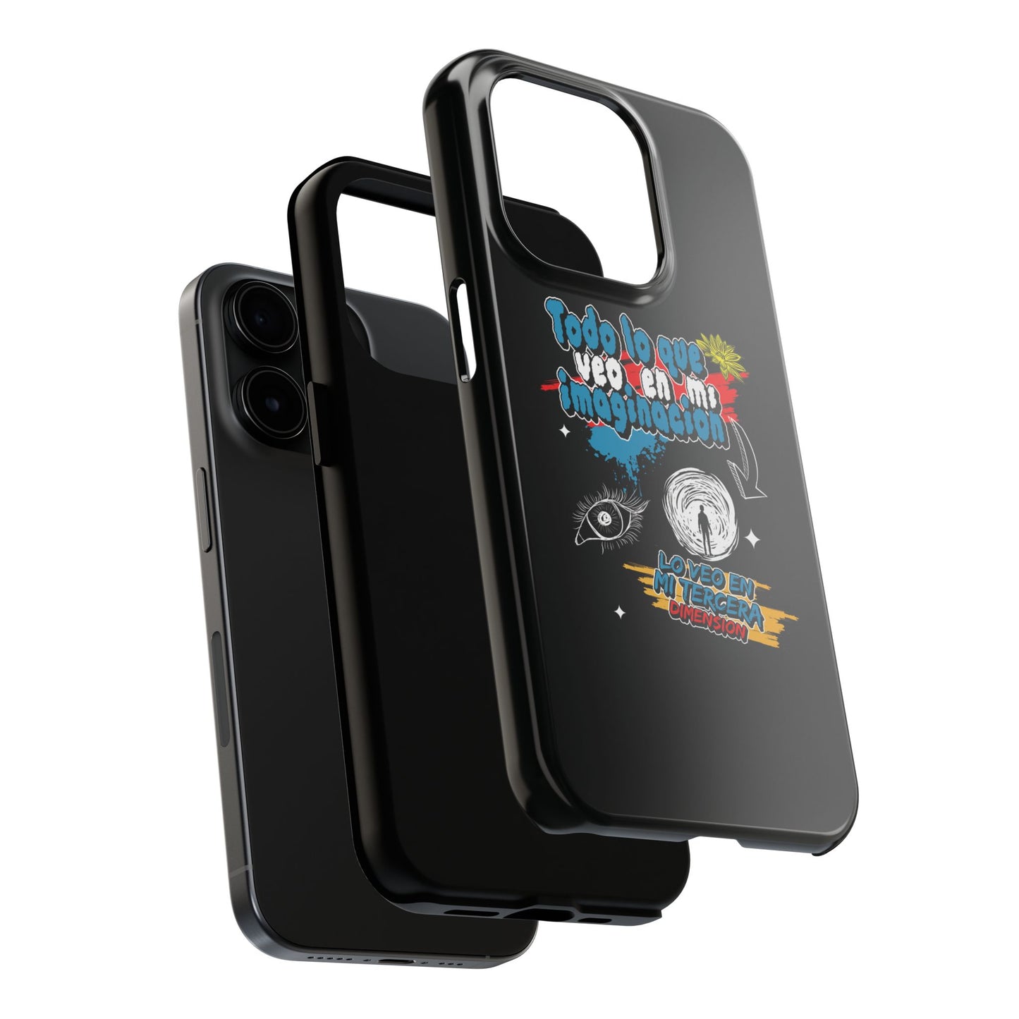 Funda para teléfono "Todo lo que veo en mi imaginación" - Negro