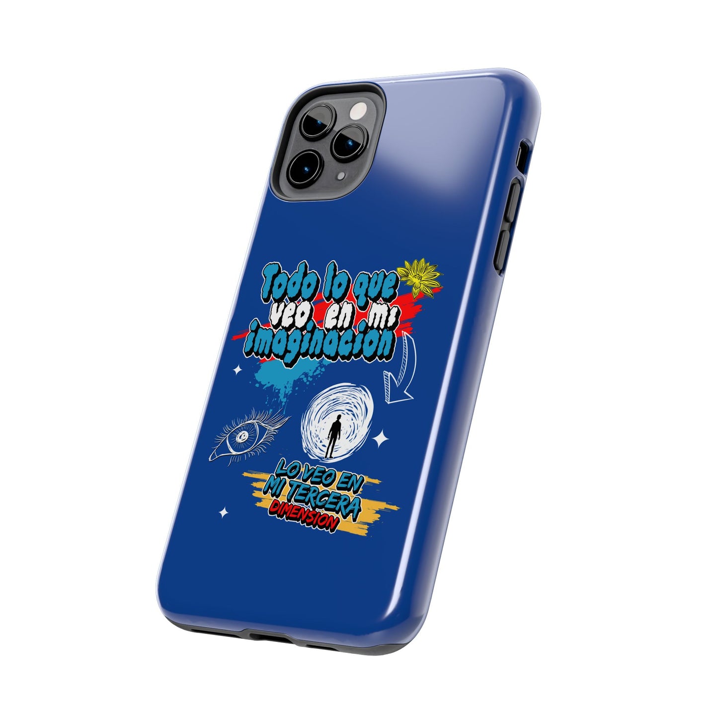 Funda para teléfono "Todo lo que veo en mi imaginación" - Azul