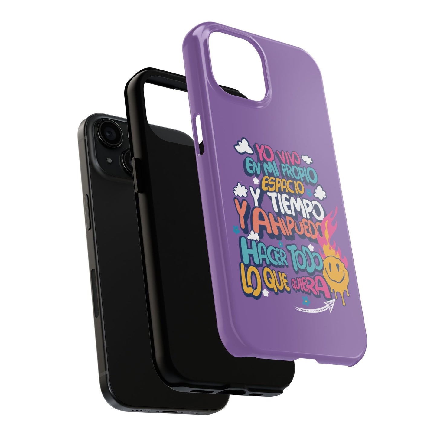 Funda para teléfono "Yo vivo en propio espacio y tiempo" - Lila