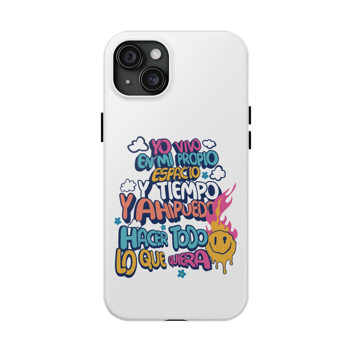 Funda para teléfono "Yo vivo en propio espacio y tiempo" - Blanco