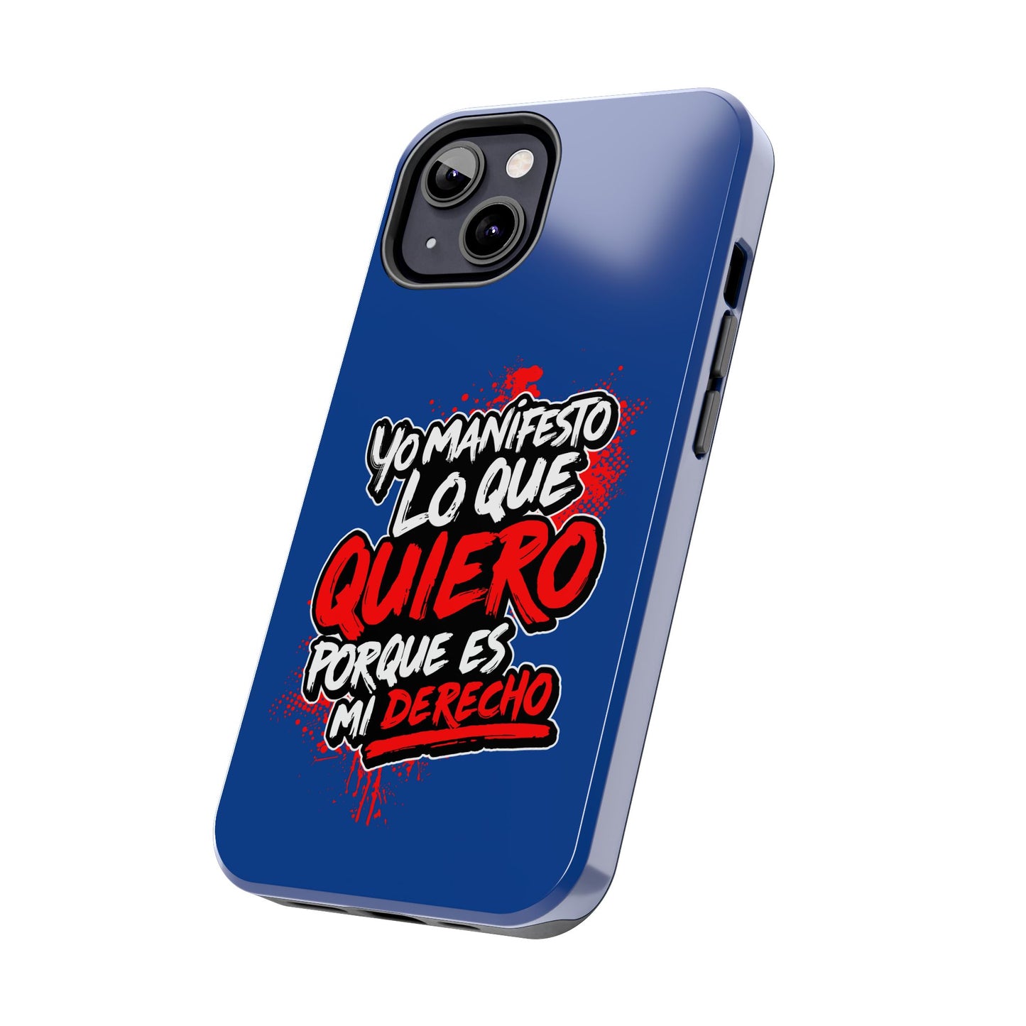 Funda para teléfono "Yo manifiesto lo que quiero" - Azul