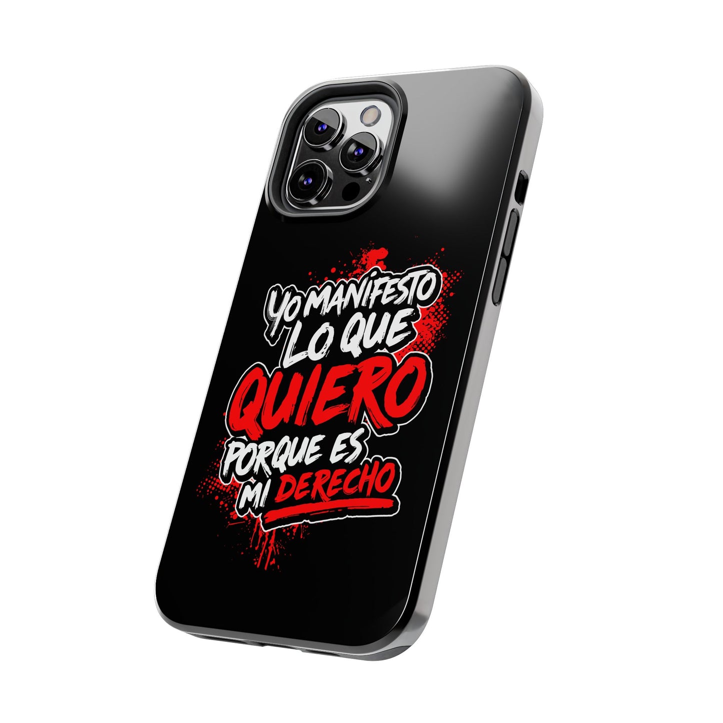 Funda para teléfono "Yo manifiesto lo que quiero" - Negro