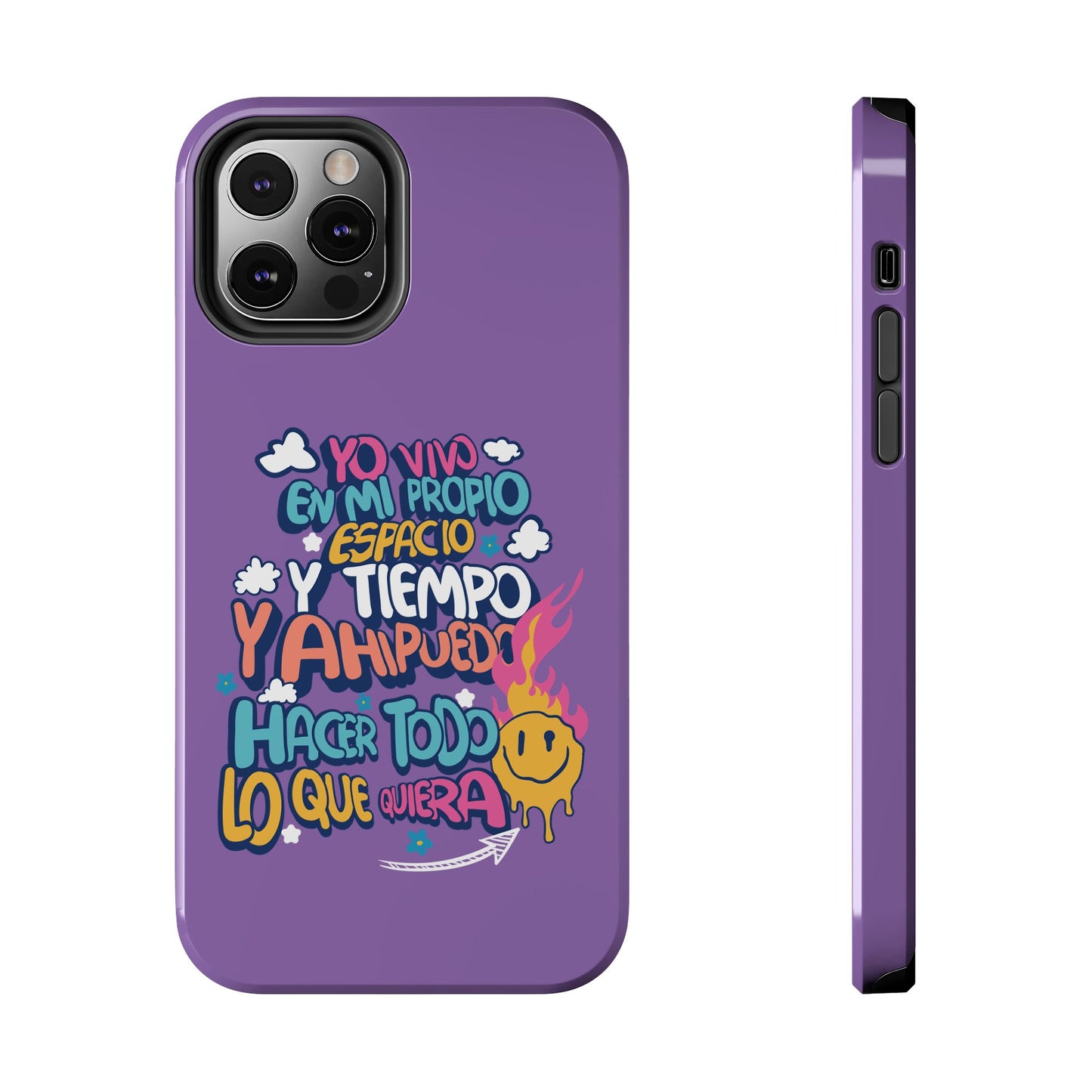 Funda para teléfono "Yo vivo en propio espacio y tiempo" - Lila