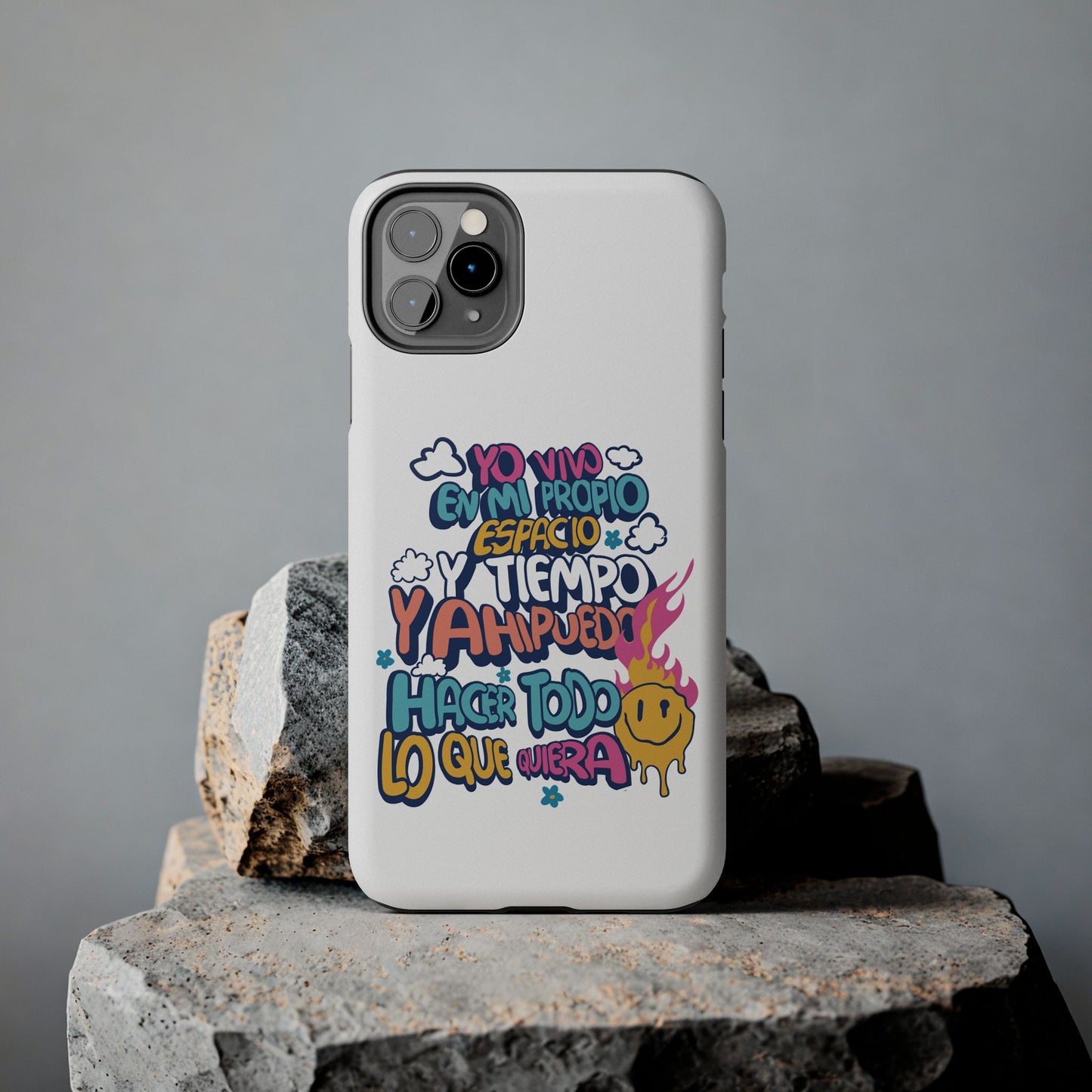 Funda para teléfono "Yo vivo en propio espacio y tiempo" - Blanco