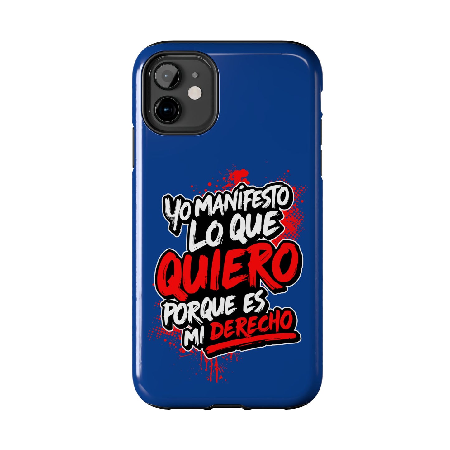 Funda para teléfono "Yo manifiesto lo que quiero" - Azul