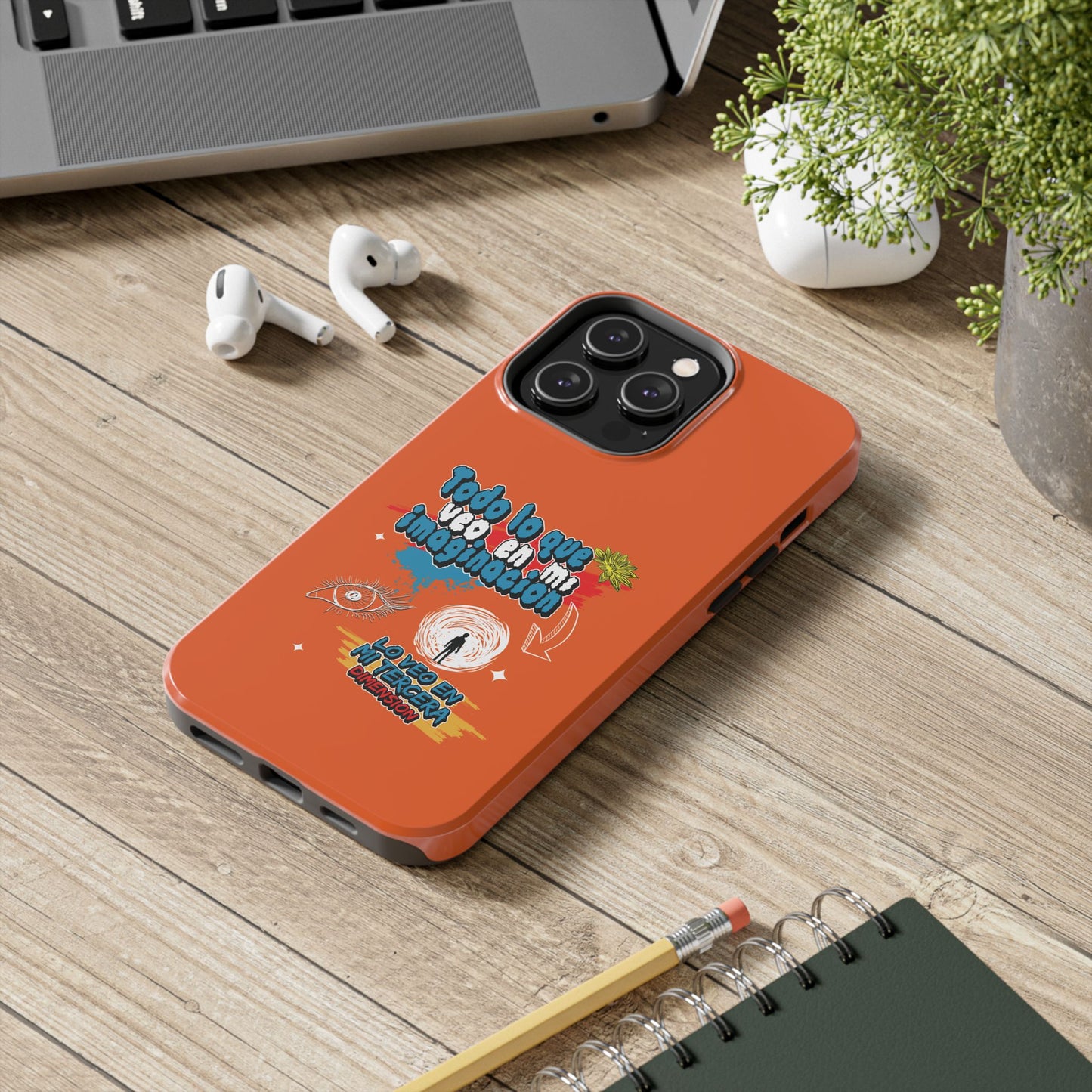 Funda para teléfono "Todo lo que veo en mi imaginación" - Naranja