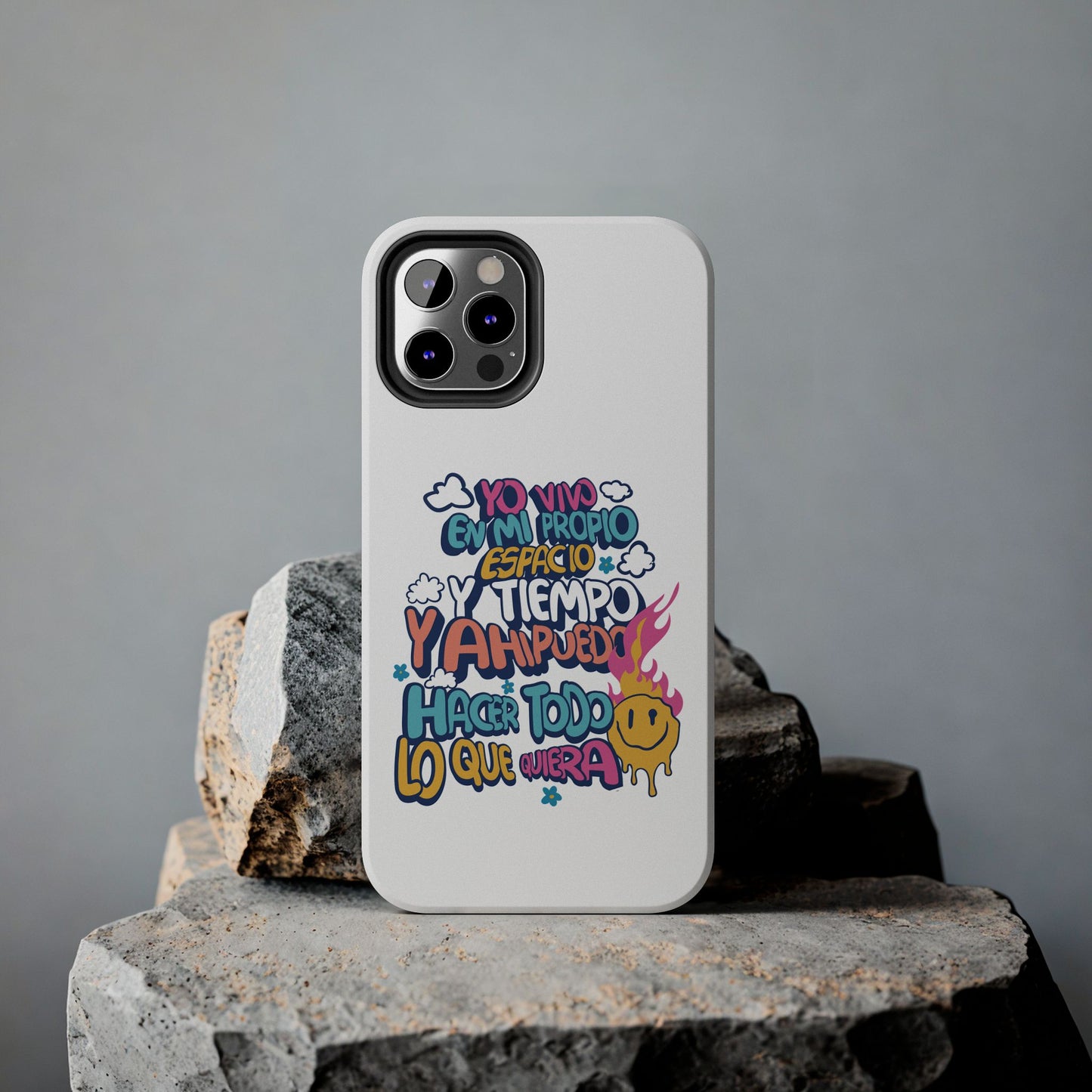 Funda para teléfono "Yo vivo en propio espacio y tiempo" - Blanco