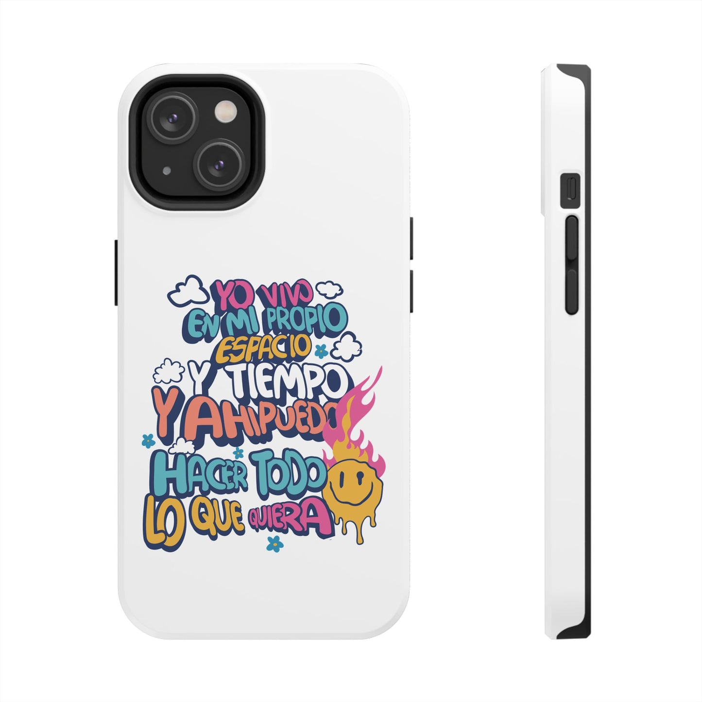 Funda para teléfono "Yo vivo en propio espacio y tiempo" - Blanco