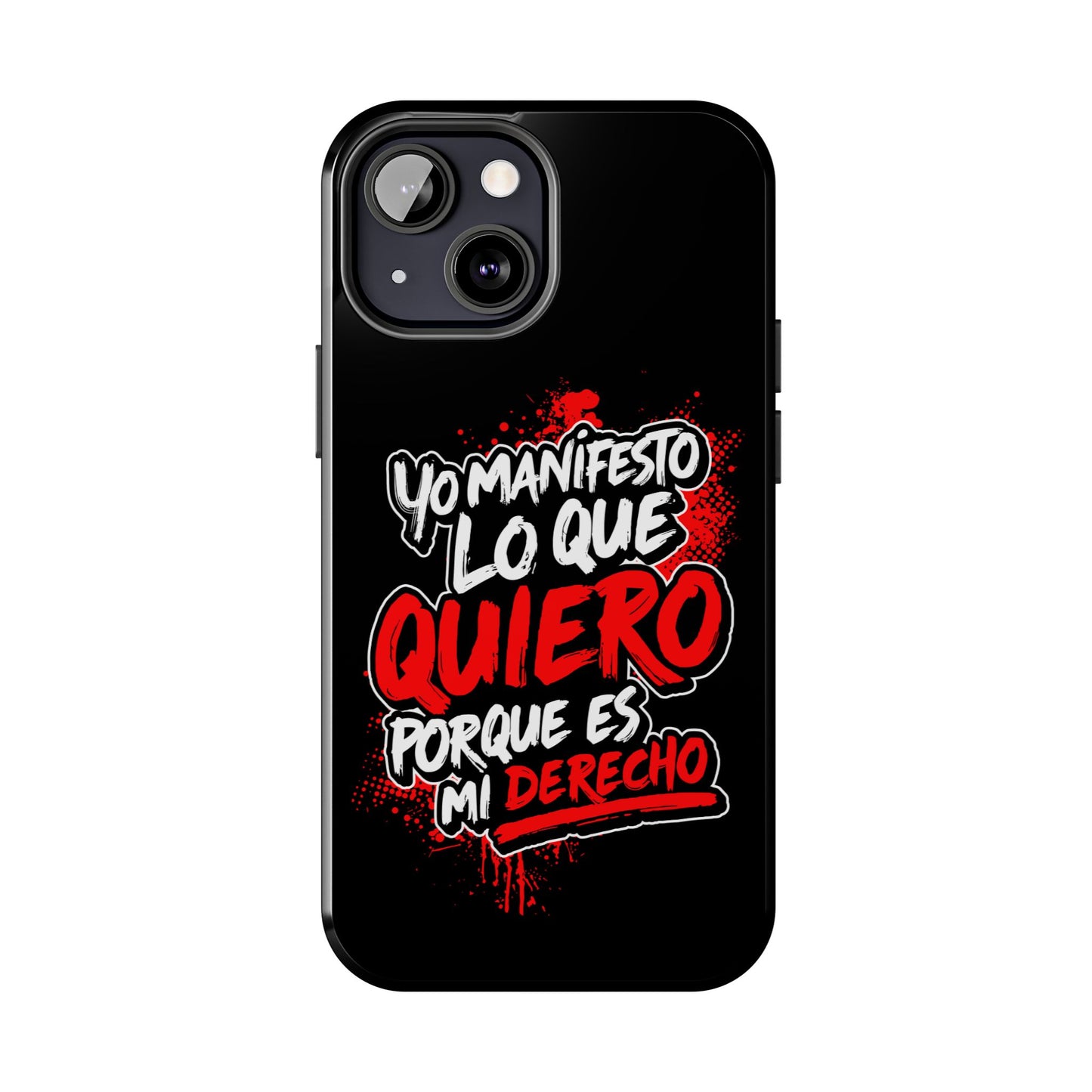 Funda para teléfono "Yo manifiesto lo que quiero" - Negro