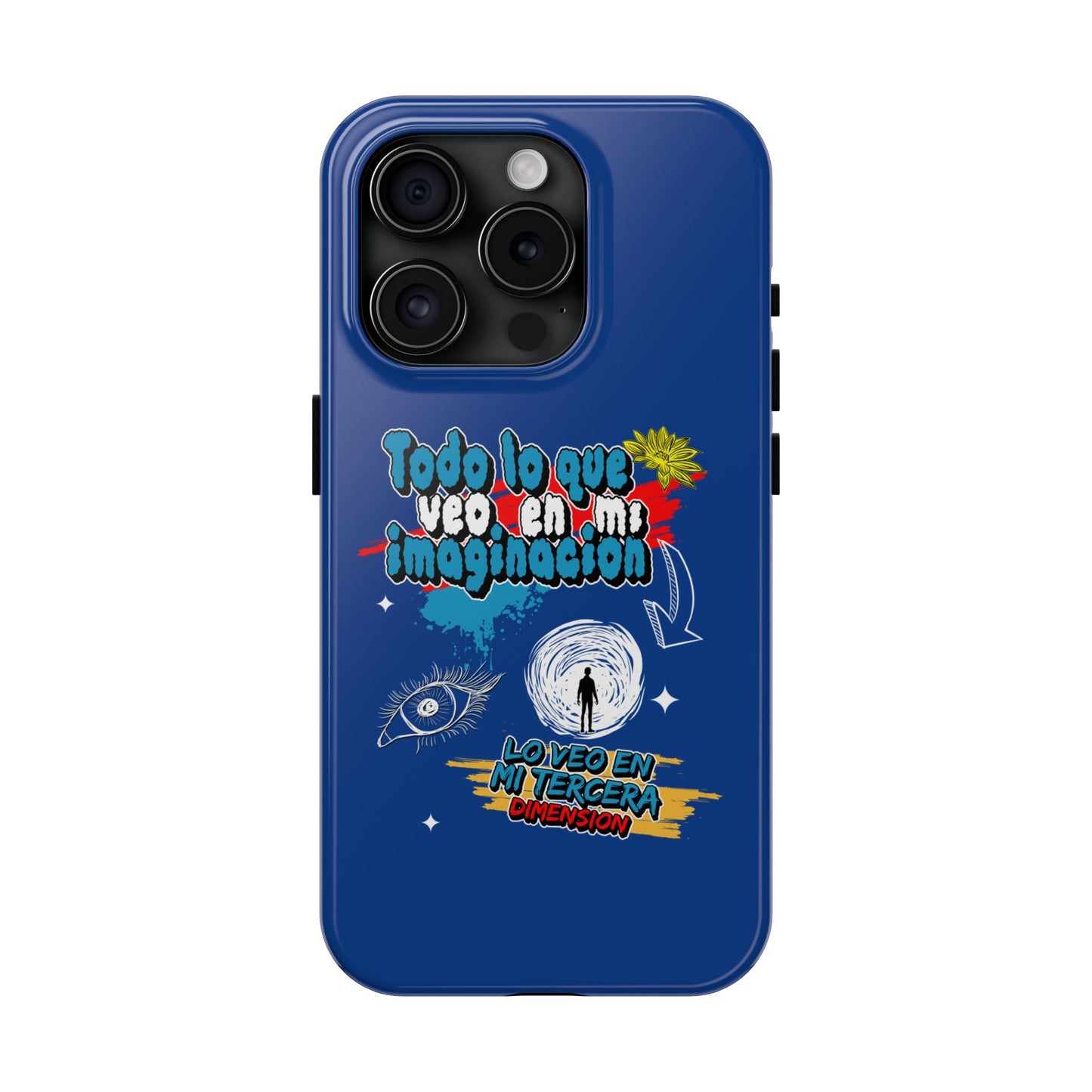 Funda para teléfono "Todo lo que veo en mi imaginación" - Azul