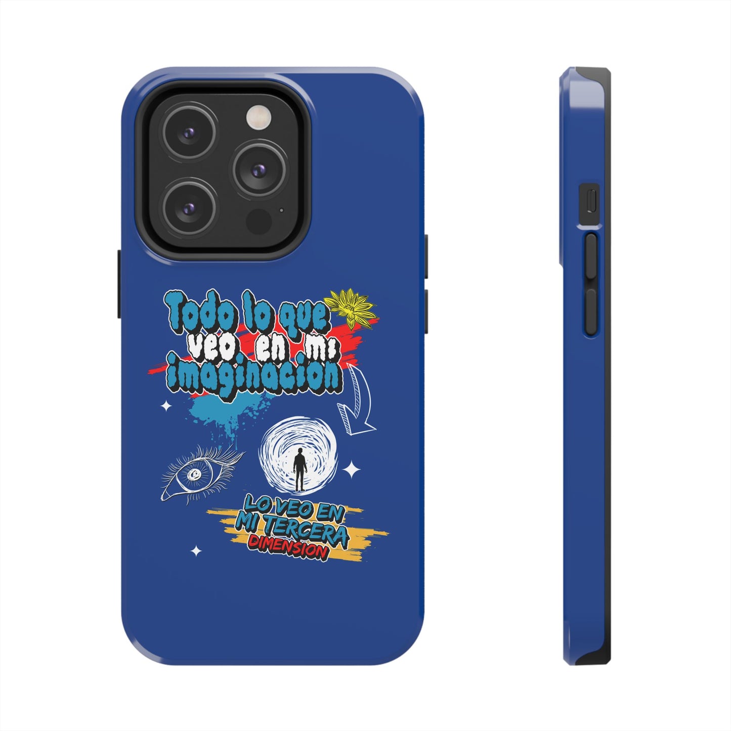Funda para teléfono "Todo lo que veo en mi imaginación" - Azul