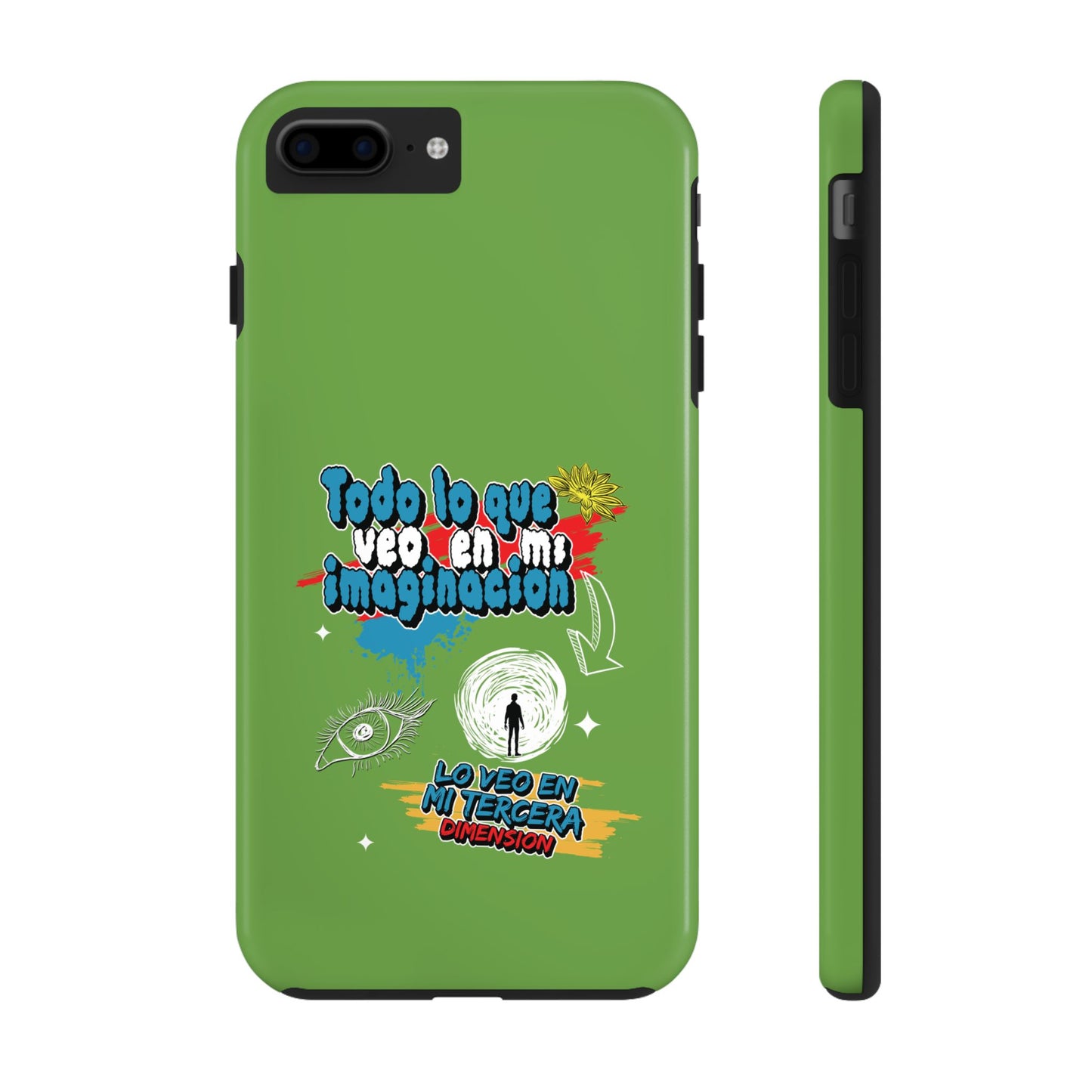 Funda para teléfono "Todo lo que veo en mi imaginación" - Verde