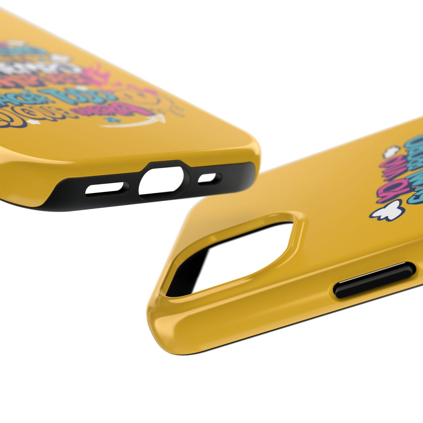 Funda para teléfono "Yo vivo en propio espacio y tiempo" - Amarillo