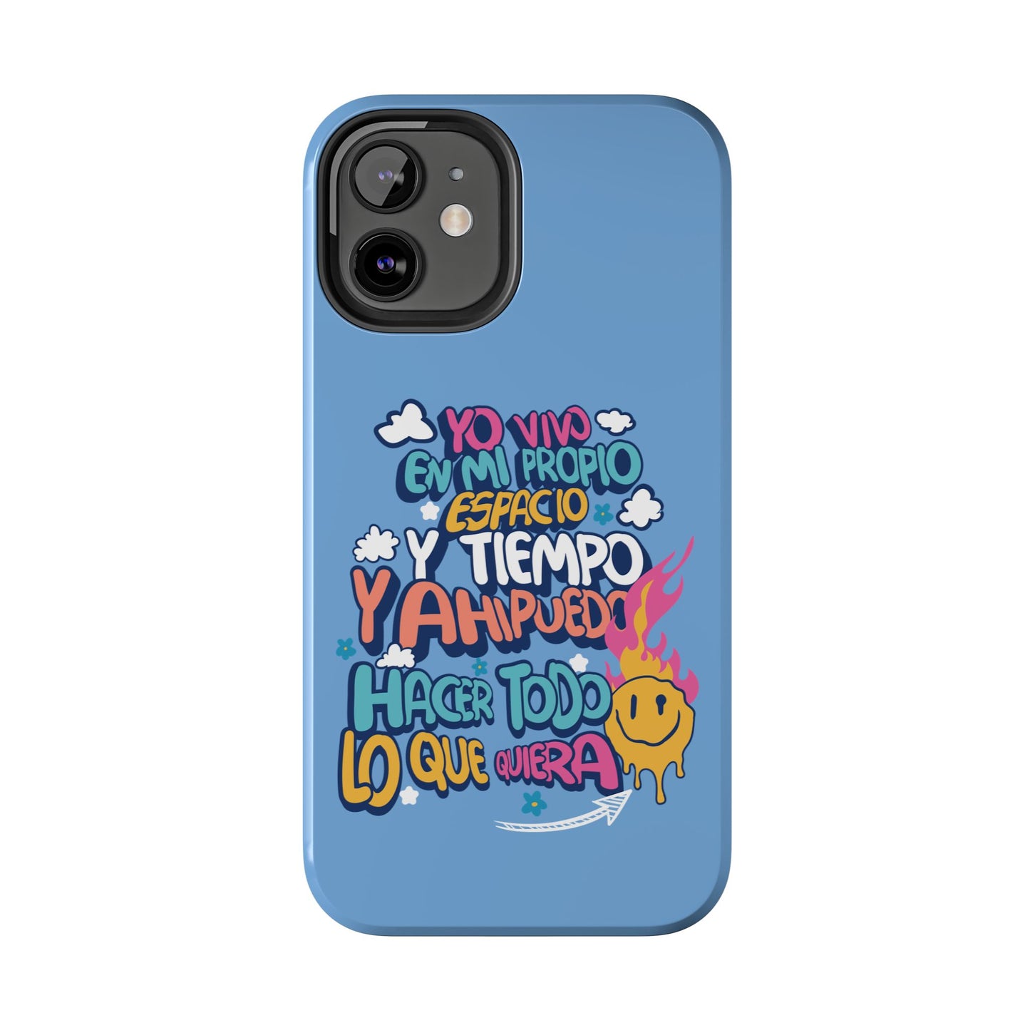 Funda para teléfono "Yo vivo en propio espacio y tiempo" - Celeste