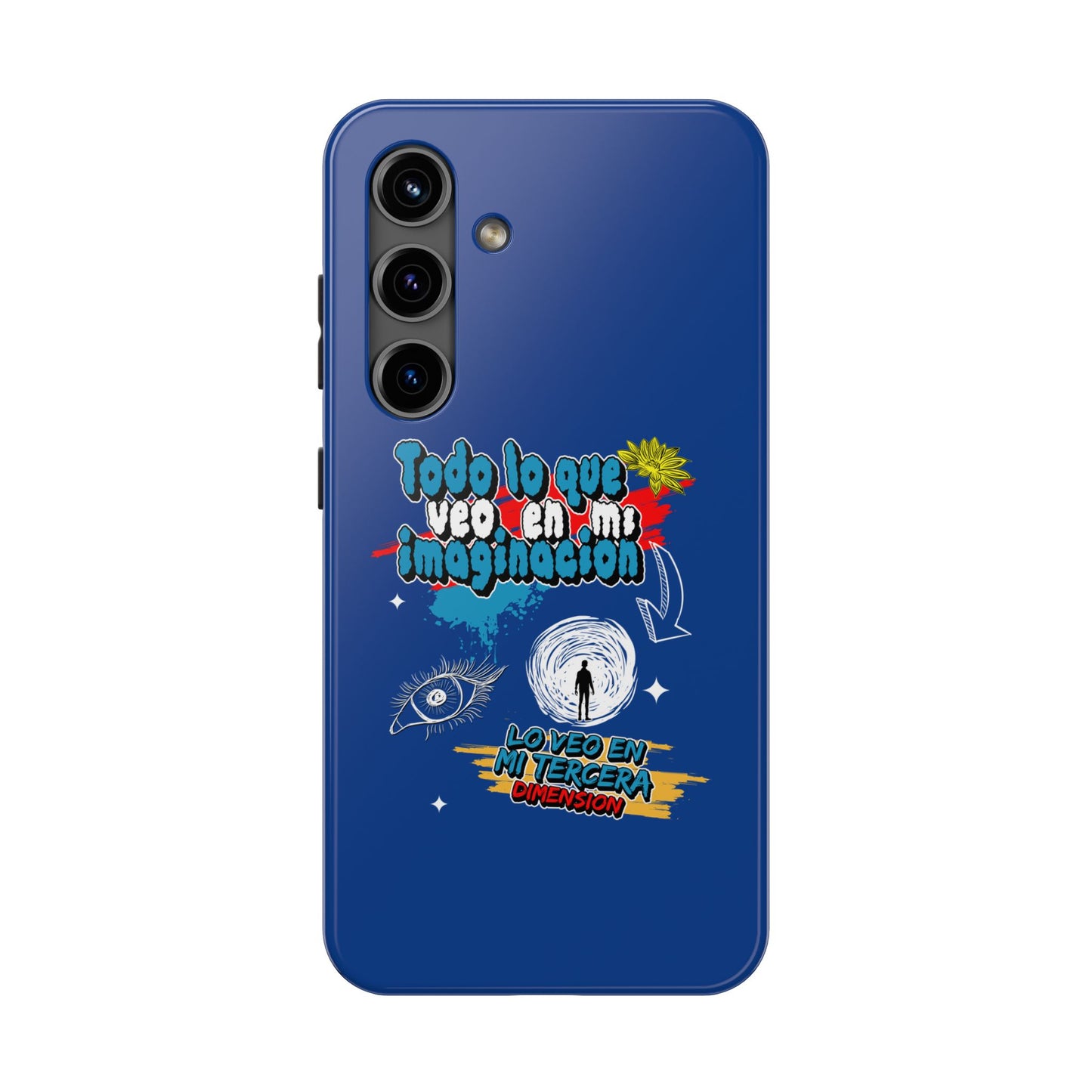 Funda para teléfono "Todo lo que veo en mi imaginación" - Azul