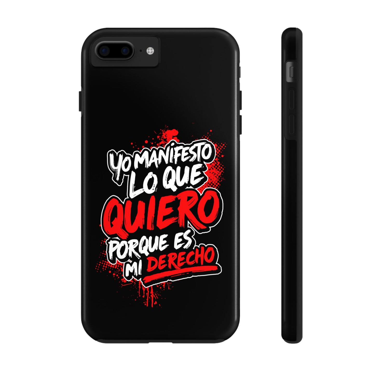 Funda para teléfono "Yo manifiesto lo que quiero" - Negro